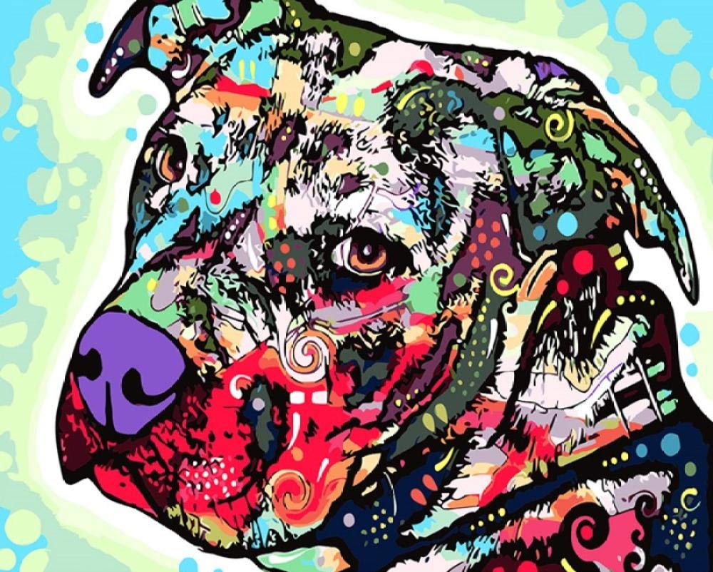 Peinture par numéro chien Pop Art 40x50cm kit de coloriage à la main
