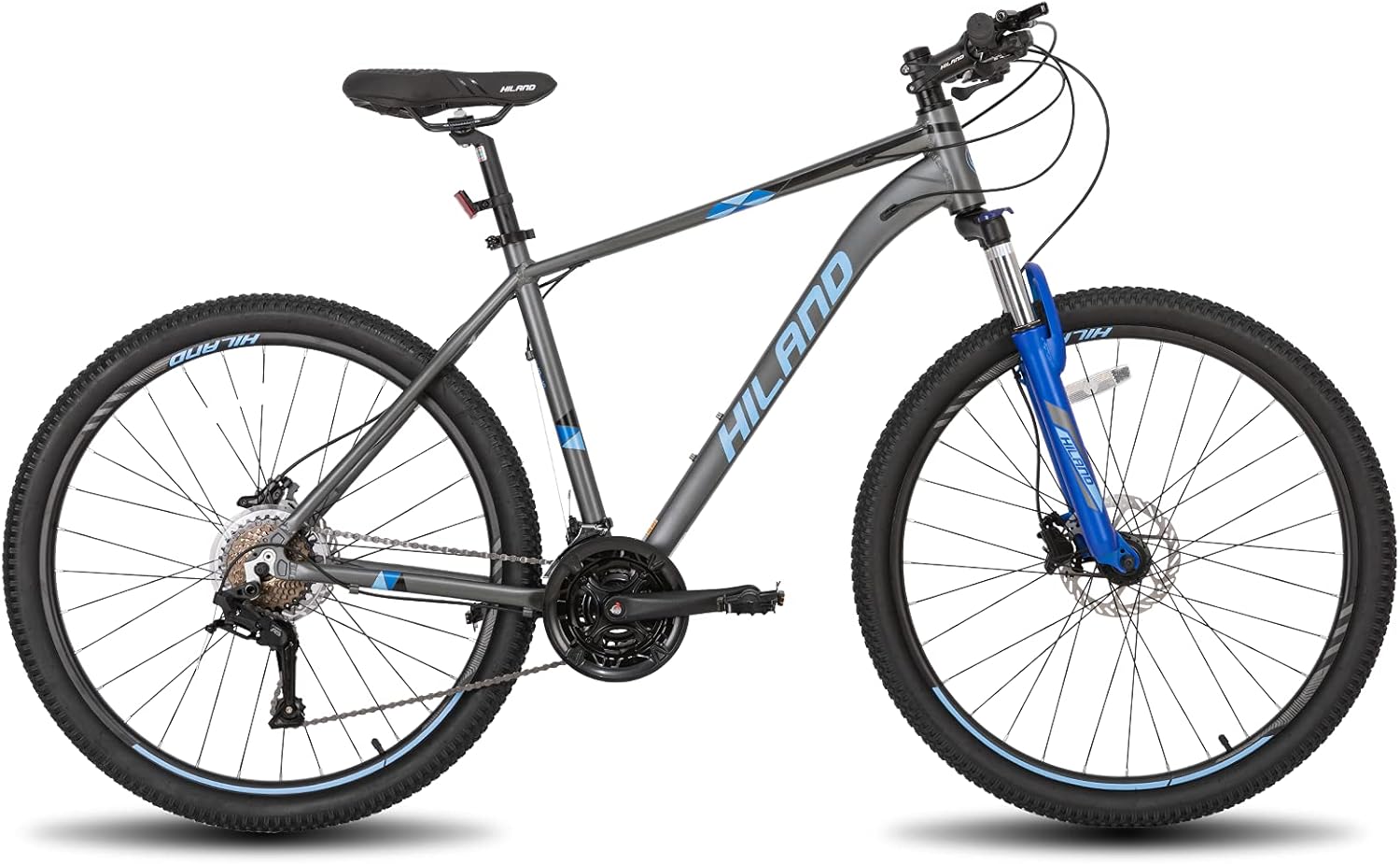 Hiland 27.5 inch Mountain Bike 27 Speeds, LockOut Suspension Fork