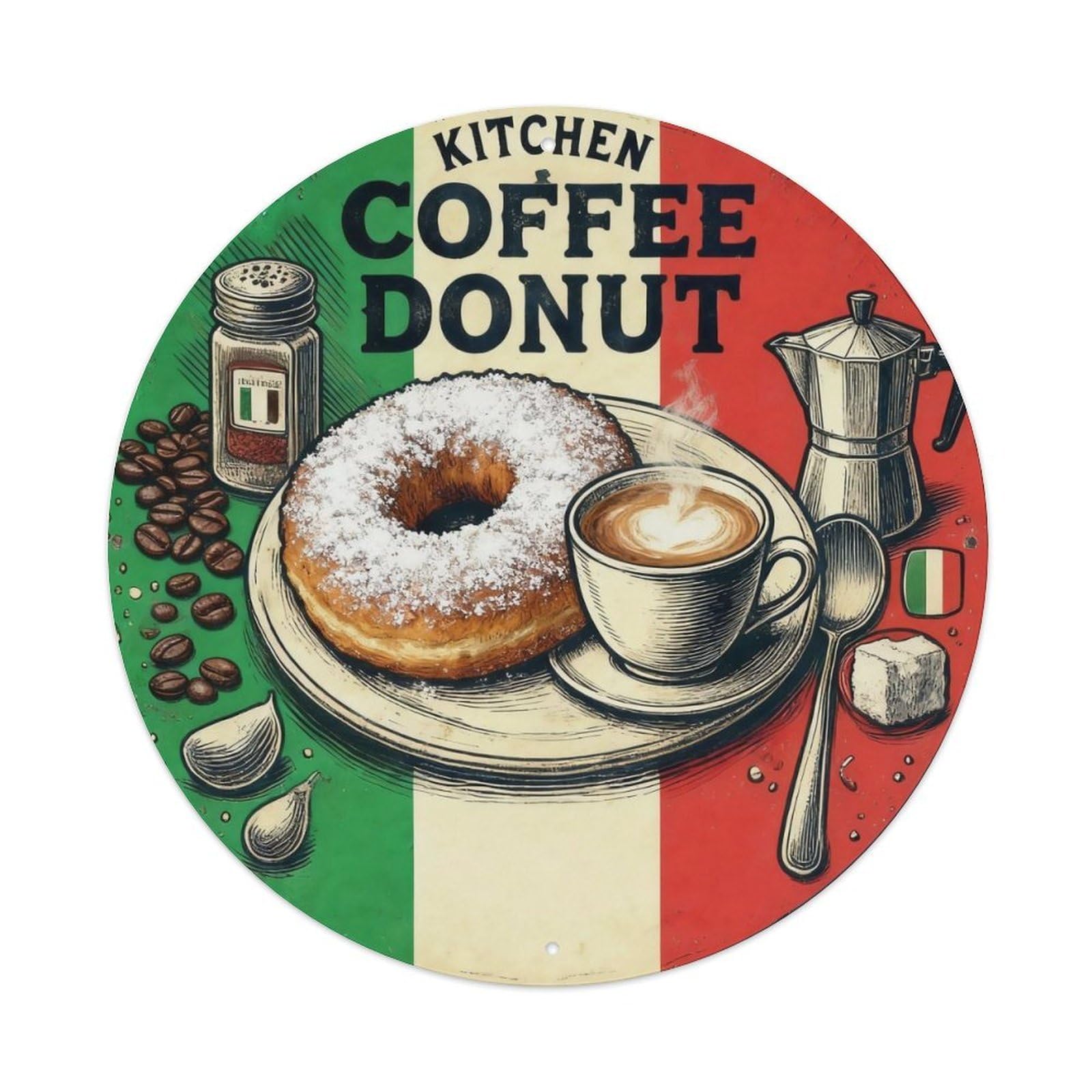 Coffee Donut Vintage Tin Sign Metal Tin Sign Plaque