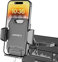 Vista 1 de APPS2Car Soporte de teléfono para ranura de CD resistente con diseño de operación con una mano, soporte para teléfono de coche manos libres