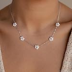 SmileBelle Pearl Colliers, Daisy Pearls Choker pour les femmes Pearl Collier de fleurs en argent et en or Choker pour les adolescents, Cadeaux d'anniversaire de Daisy Argent 3 Perles Collier blanc comme cadeau de bride de bal