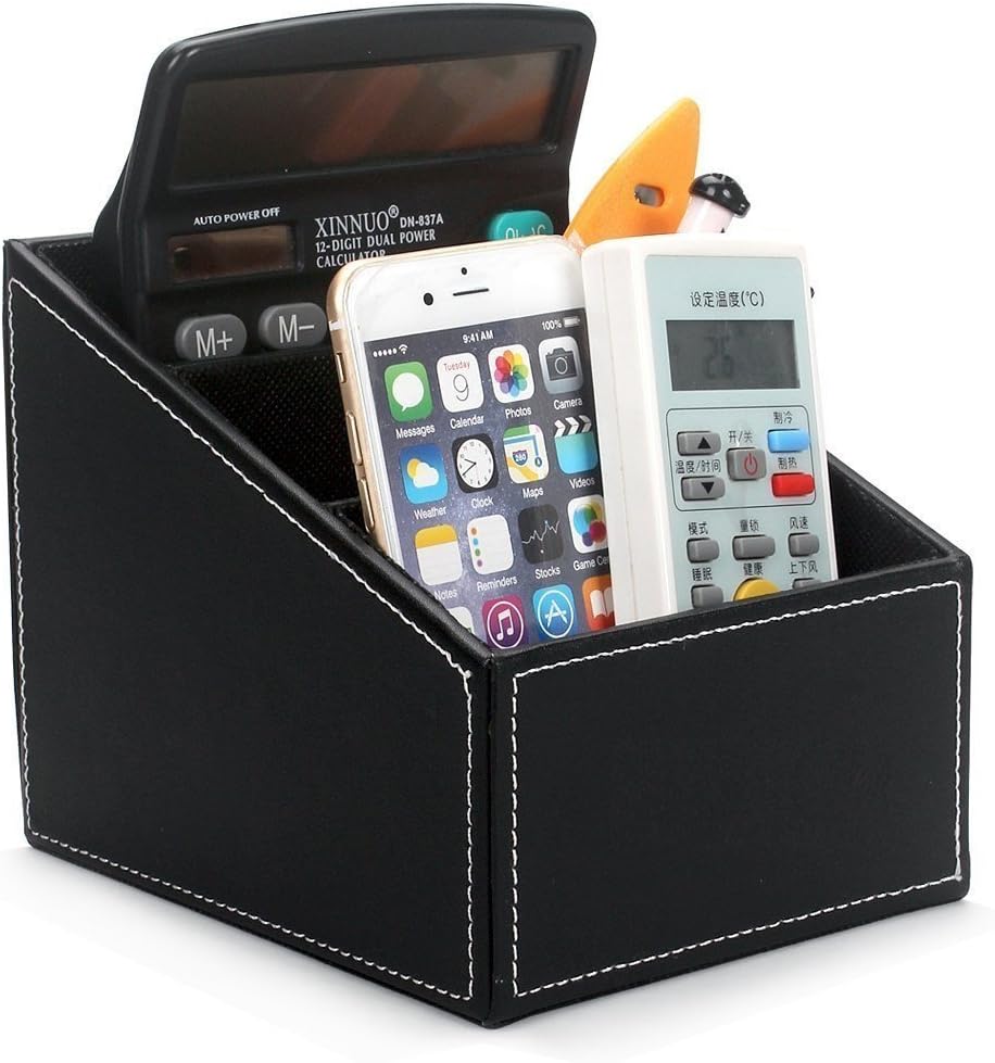 Bargain Crusader Black PU Leather Remote Controller Holder