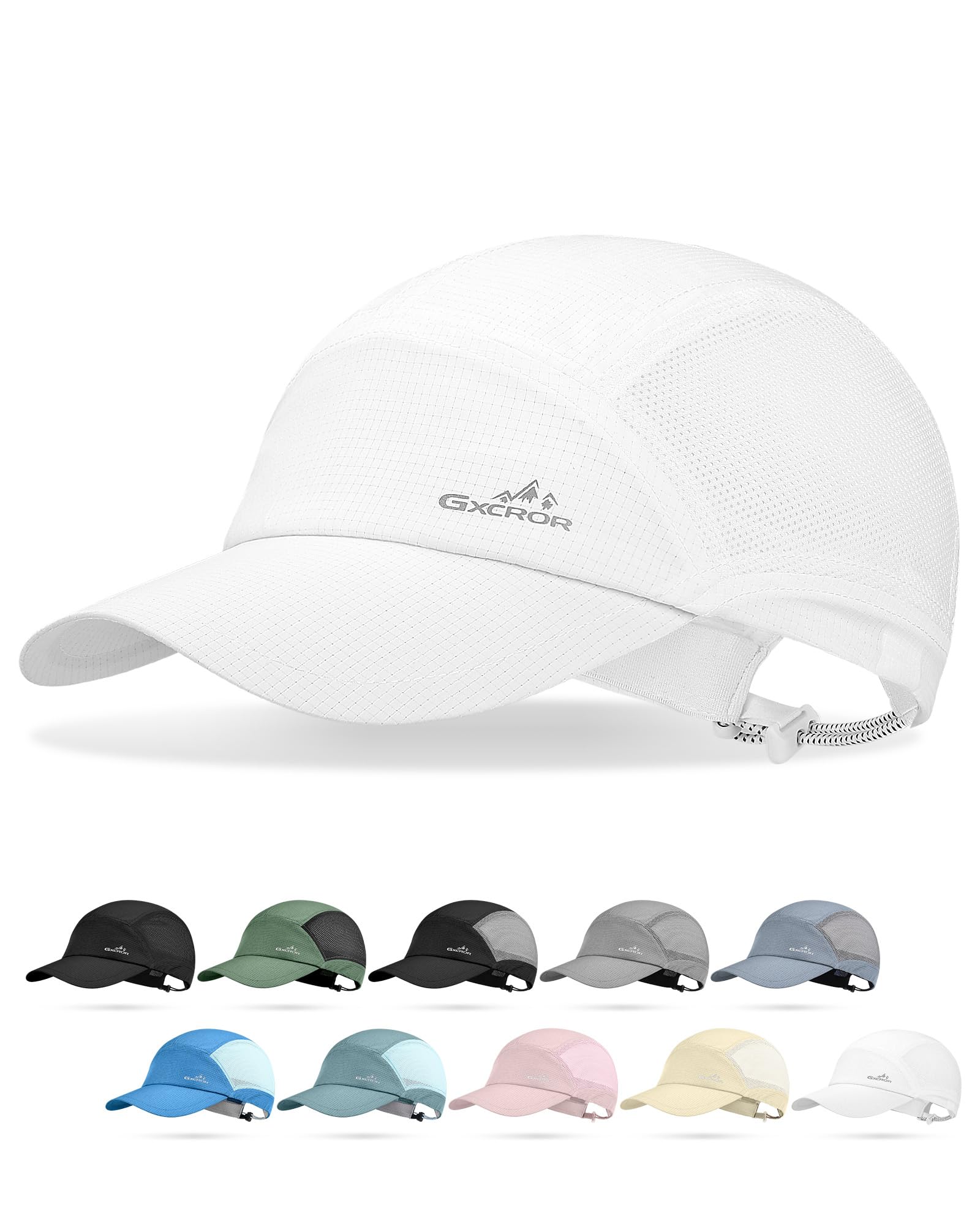 GXCROR Performance Baseball-Cap für Damen & Herren – UPF 50+ Sportkappe, Leicht & Schnelltrocknend für Golf, Wandern, Gym | Adjustierbarer Sonnenschutz mit Reflektivem Logo