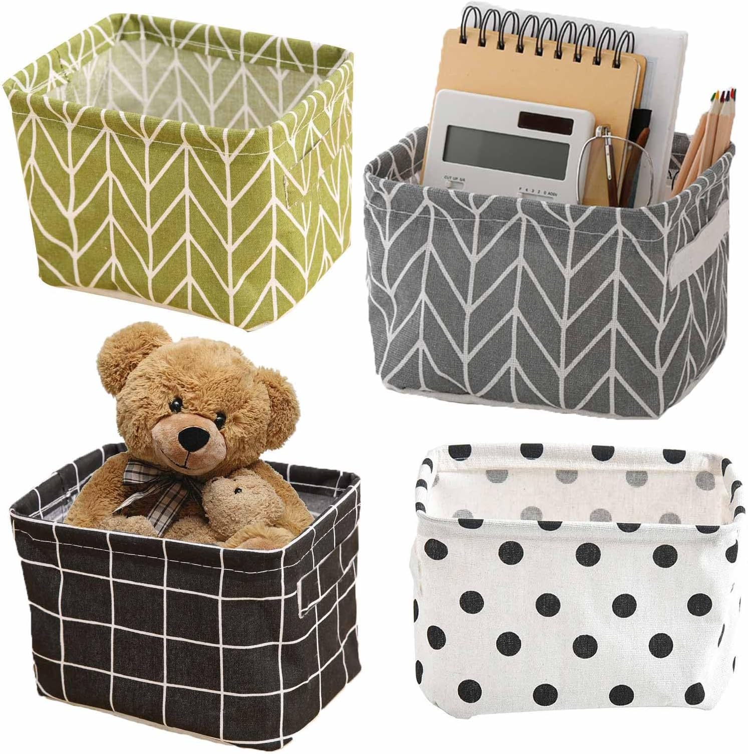 4Pcs Fabric Storage Baskets, Storage Baskets, Foldable Waterproof