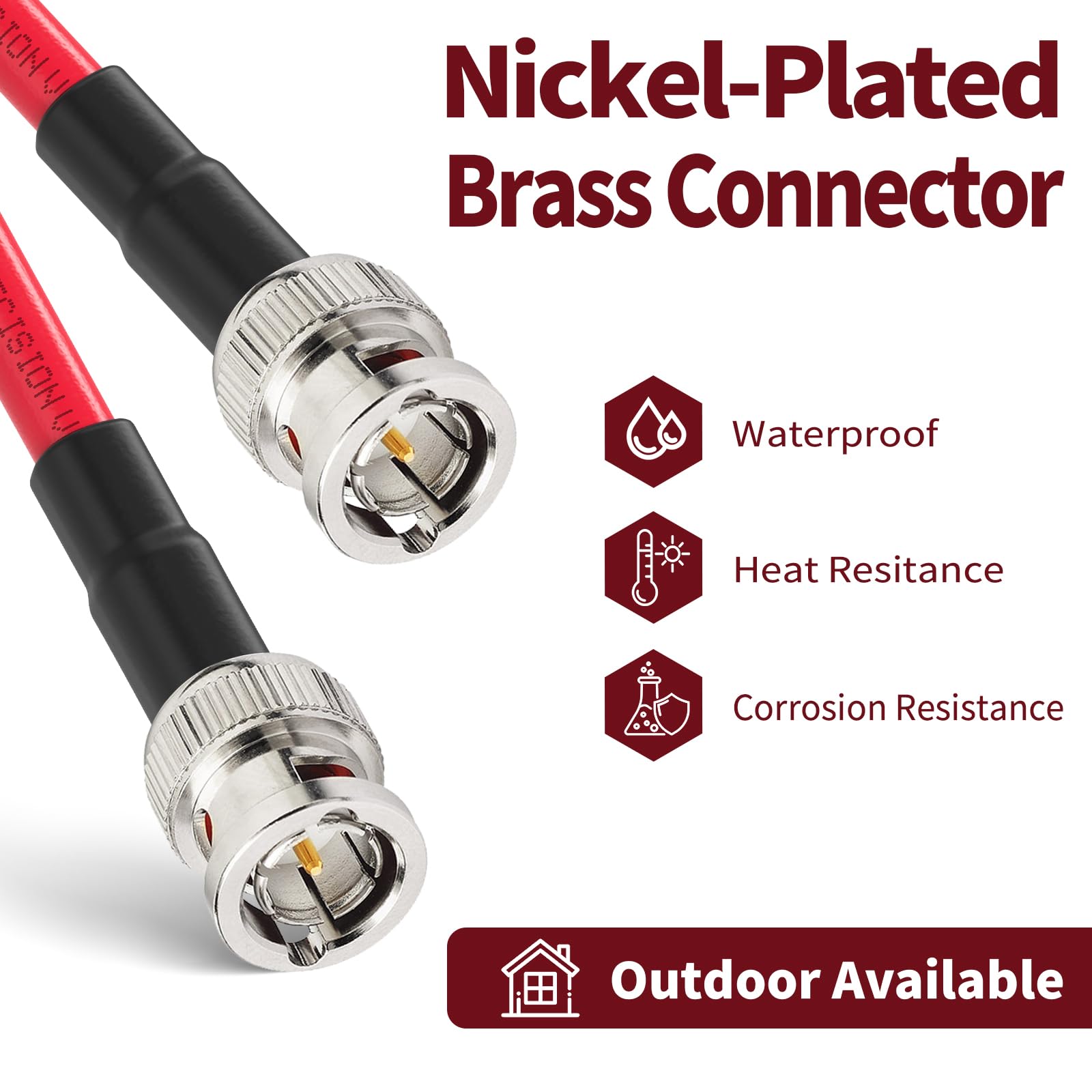 BINGFU SDI-kabel, BNC-kabel, 75 ohm, 3G/6G, SDI, digitale videokabel (Belden 1694A) voor camera's en videoapparaten, ondersteunt HD-SDI 3G-SDI 1080P 4K-UHD, 30 cm