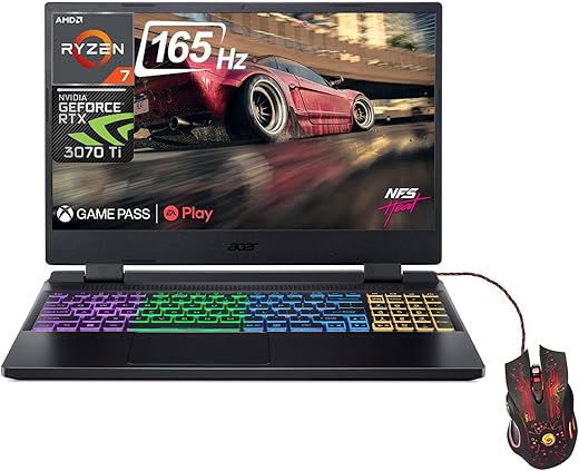 acer Nitro 5 Gaming Laptop 2023 Newest, 15.6" Display, AMD Ryzen 7 6800H(Beat i9-11950H) up to 4.7GHz, NVIDIA GeForce RTX 3070 Ti, 64GB DDR5 RAM, 2TB SSD, Wi-Fi 6E, Backlit Keyboard, Windows 11 Home