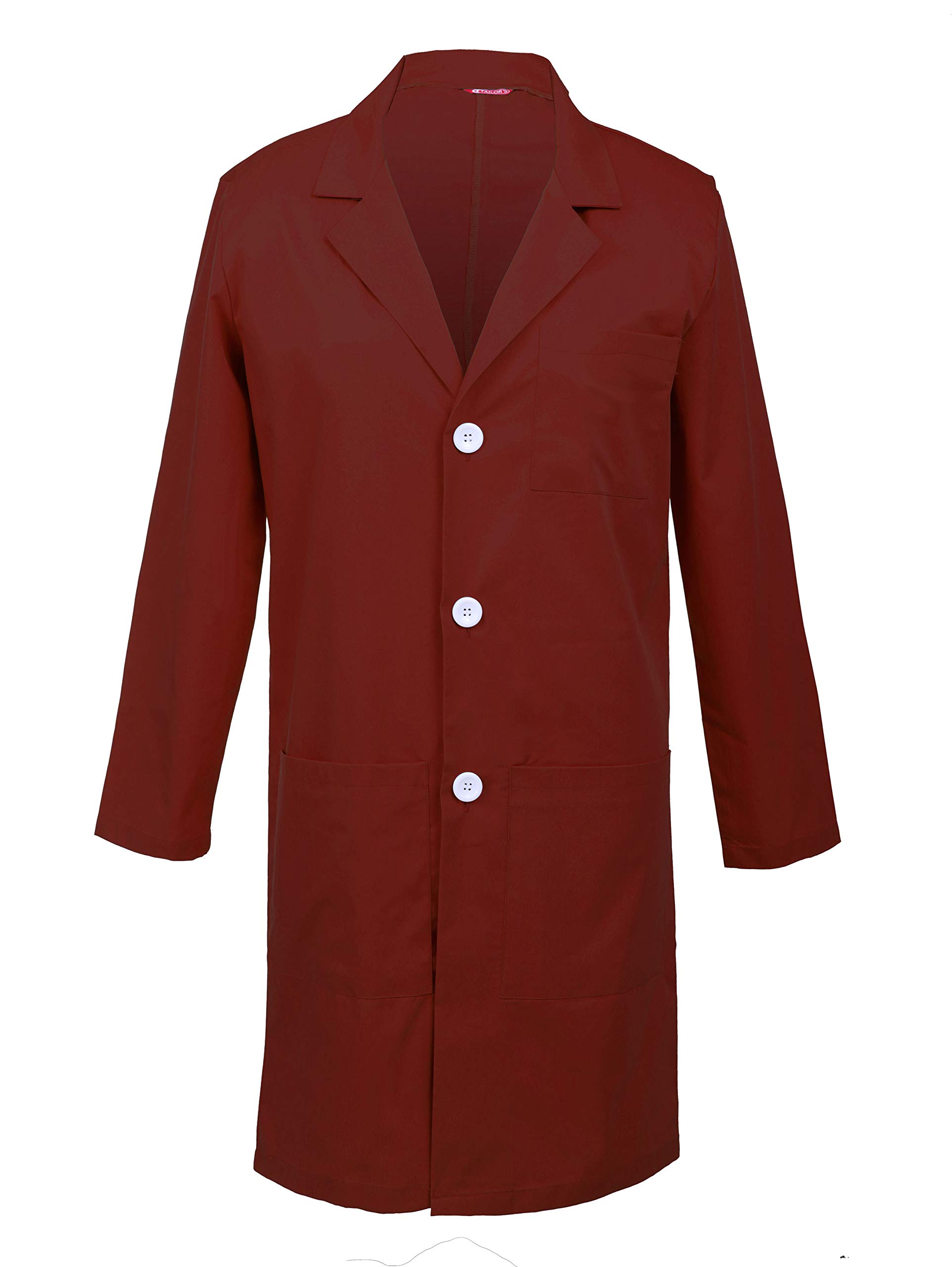 Tailor's Men's Wine Lab Coat Laboratory Doctor Workwear