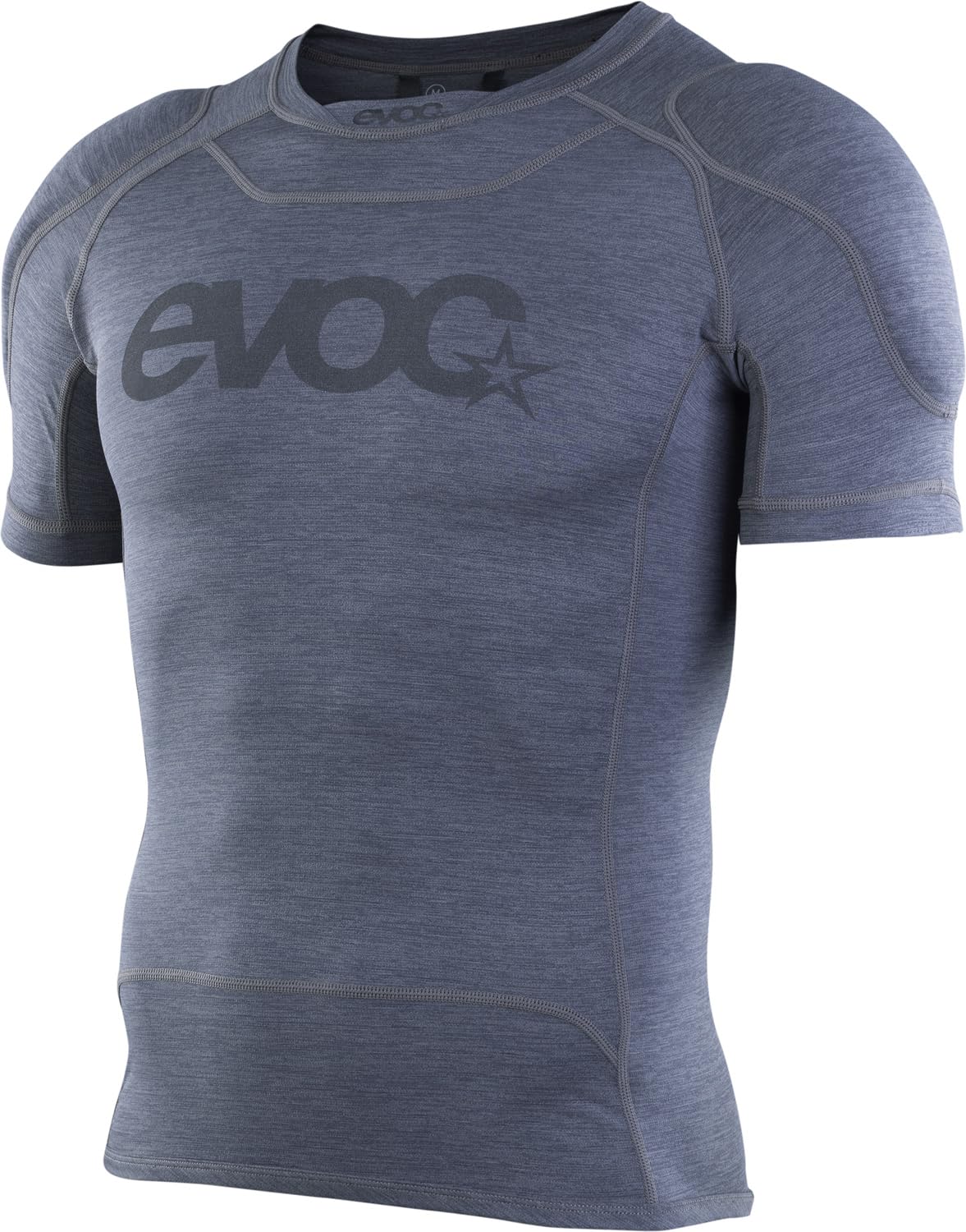 EVOC ENDURO Shirt, protector shirt (LITESHIELD FLEX shoulder protectors, S.LEISURE stretch material, 3D ventilation, machine washable bike accessories, size: M), carbon grey