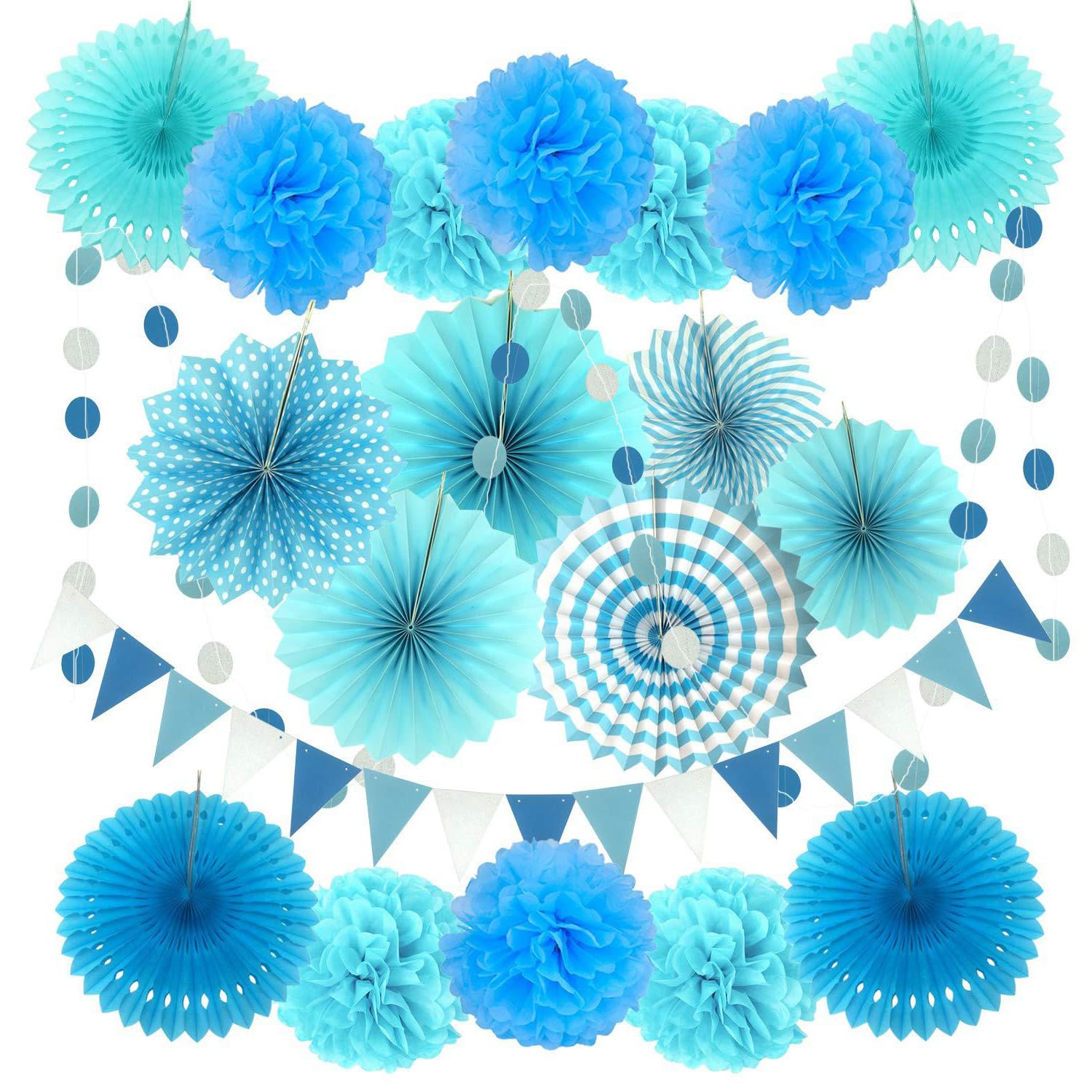 We Moment Zone 52 Ft Blau Gold Glitzer Papier Circle Dots Ga