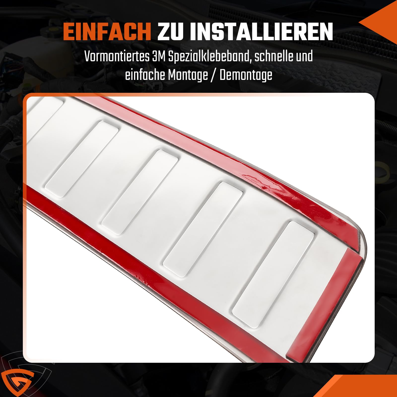 GEARMONSTER Protezione del portellone in acciaio inox compatibile con VW TIGUAN 2 e ALLSPACE 2016-2024