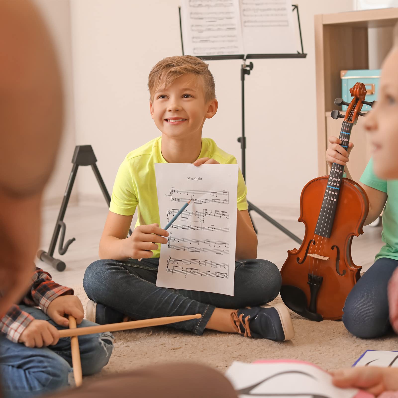sourcing map Violons Doigt Guide Touche Autocollants Marqueurs pour 4/4 Violons Pratique Débutants