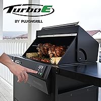 Vista 6 de Turbo E - Carrito de parrilla exclusivo con ruedas, estantes laterales espaciosos, almacenamiento integrado y elegante acabado negro para combinar