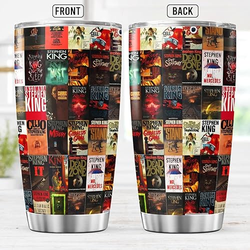 Miniatura 2 de Vaso Stephen de acero inoxidable King Hot Book aislado Collage Travel Steel Tea Iced 20 30 Oz Office Coffee