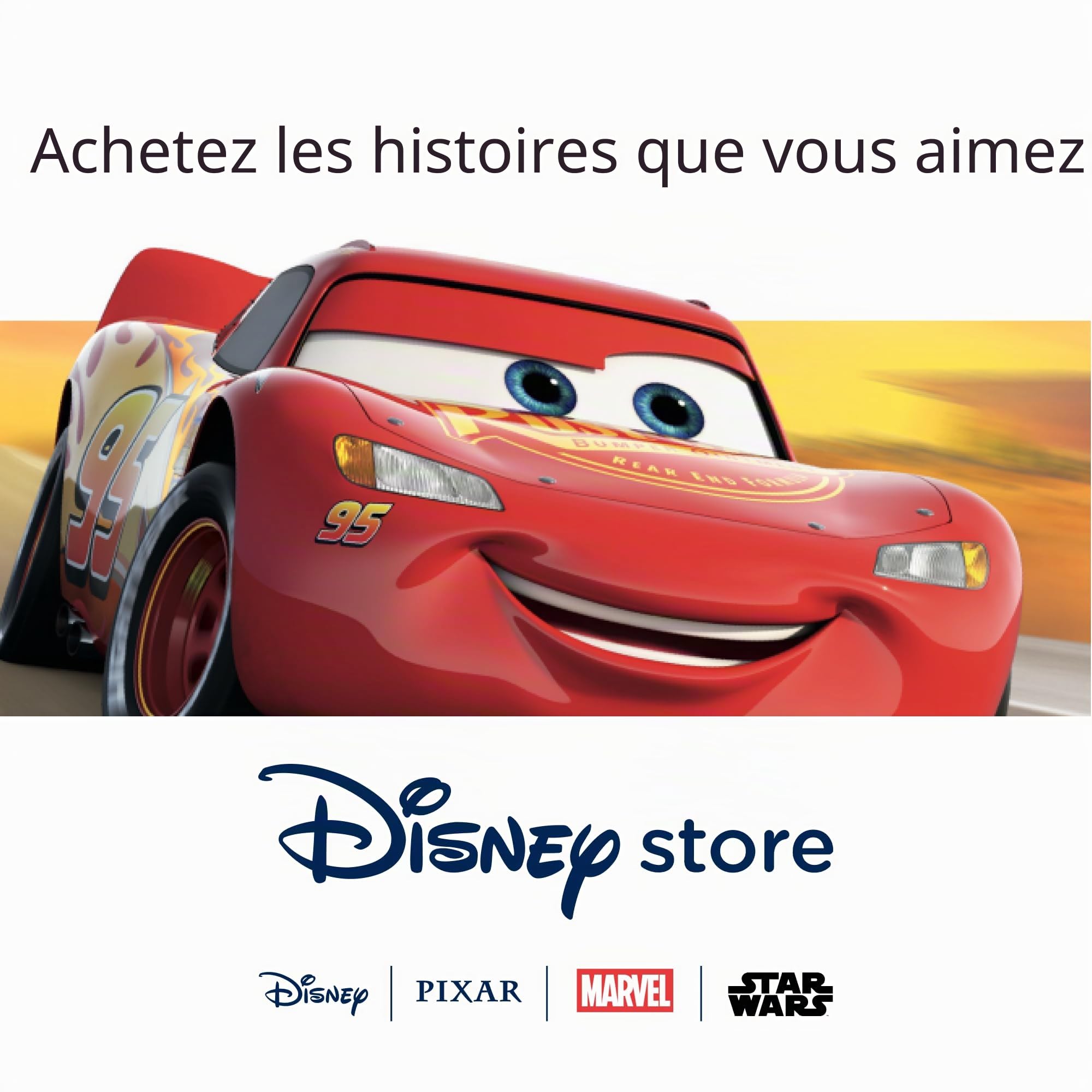 Disney Store Official, Voiture télécommandée Flash McQueen, Cars, 15 cm | Voiture télécommandée Flash McQueen rouge 2,4 GHz, se déplaçant dans quatre directions, dès 3 ans