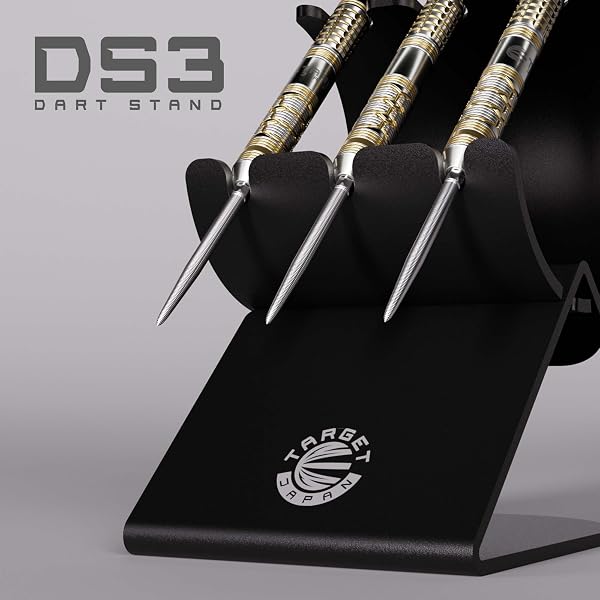 Target Japan Dart Stand | 3 Darts Display, DS3 02 Support Métallique pour Fléchettes en Acier ou à Pointe Souple, Finition Noir Mat - 4