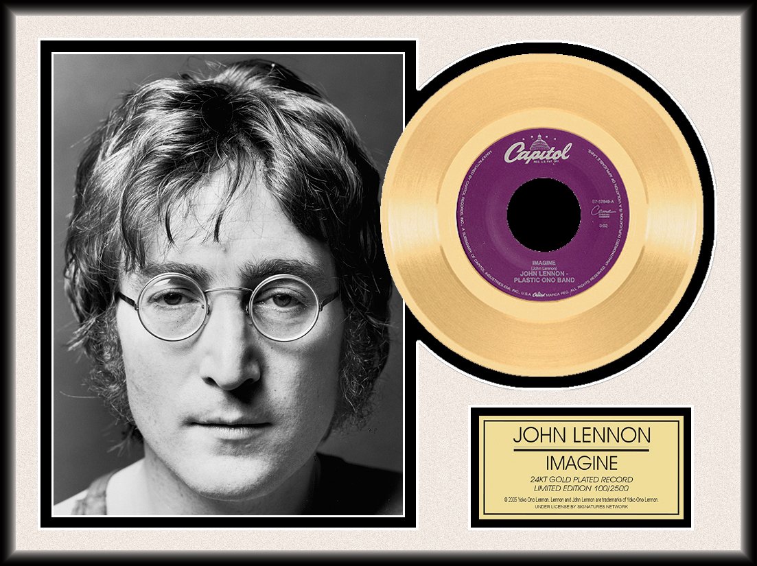 Photo File John Lennon Imagine Framed Gold Record