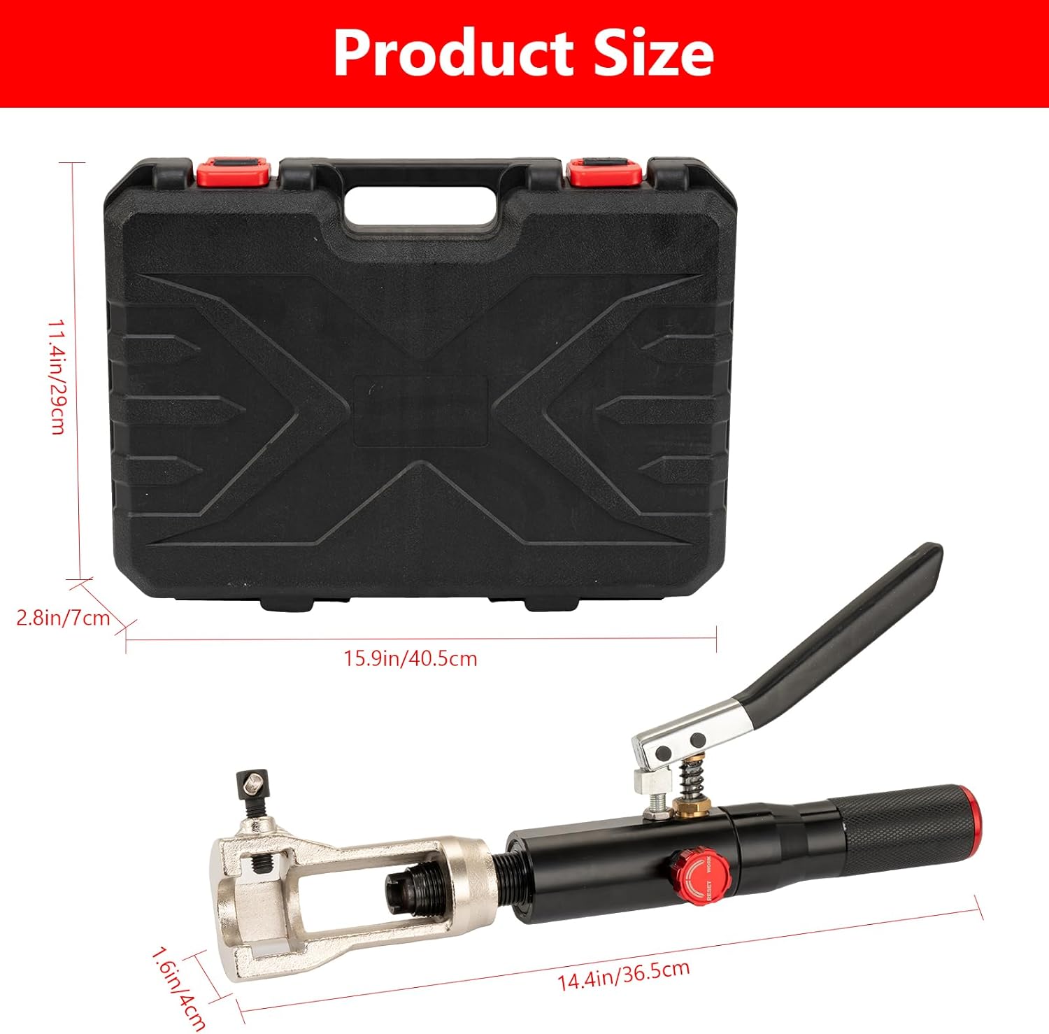 Hydraulic Flaring Tool Kits, 45° Double Flaring Tools, 33PCS Flaring Dies, Brake Repair Brake Flaring Tool for 3/16"-1/2", with Tube Cutter and Deburrer, for Copper Line, Steel Pipe Automotive Repair