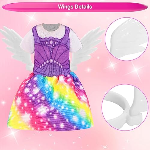 Miniatura 5 de Miunana 25 piezas de ropa de muñeca de 5.3 pulgadas, trajes y zapatos con 4 pares de zapatos para muñecas de 4 a 6 pulgadas, ropa y accesorios,