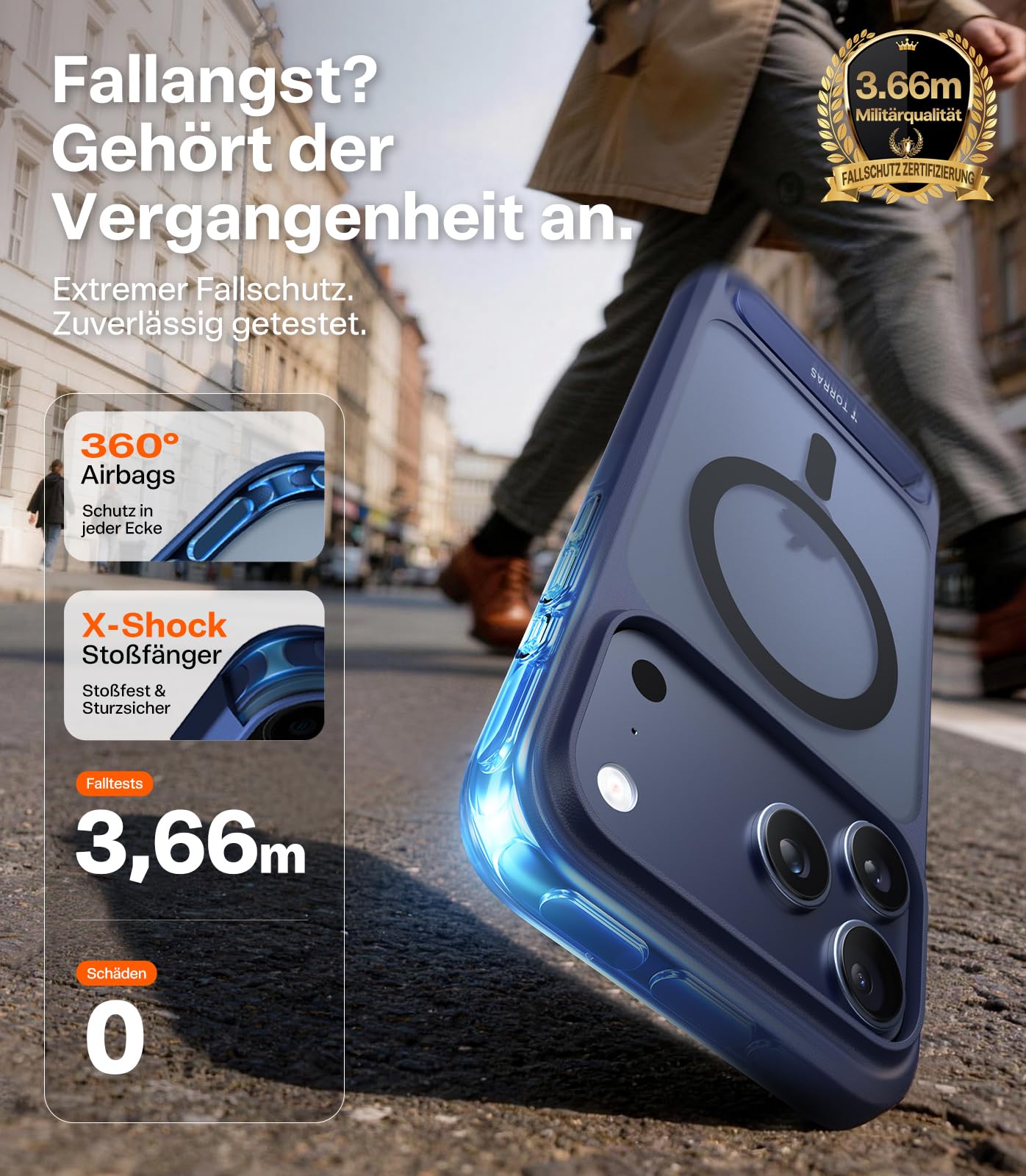 TORRAS iPhone 17 Pro MagSafe Hülle und Sichtschutz Panzerglas Set