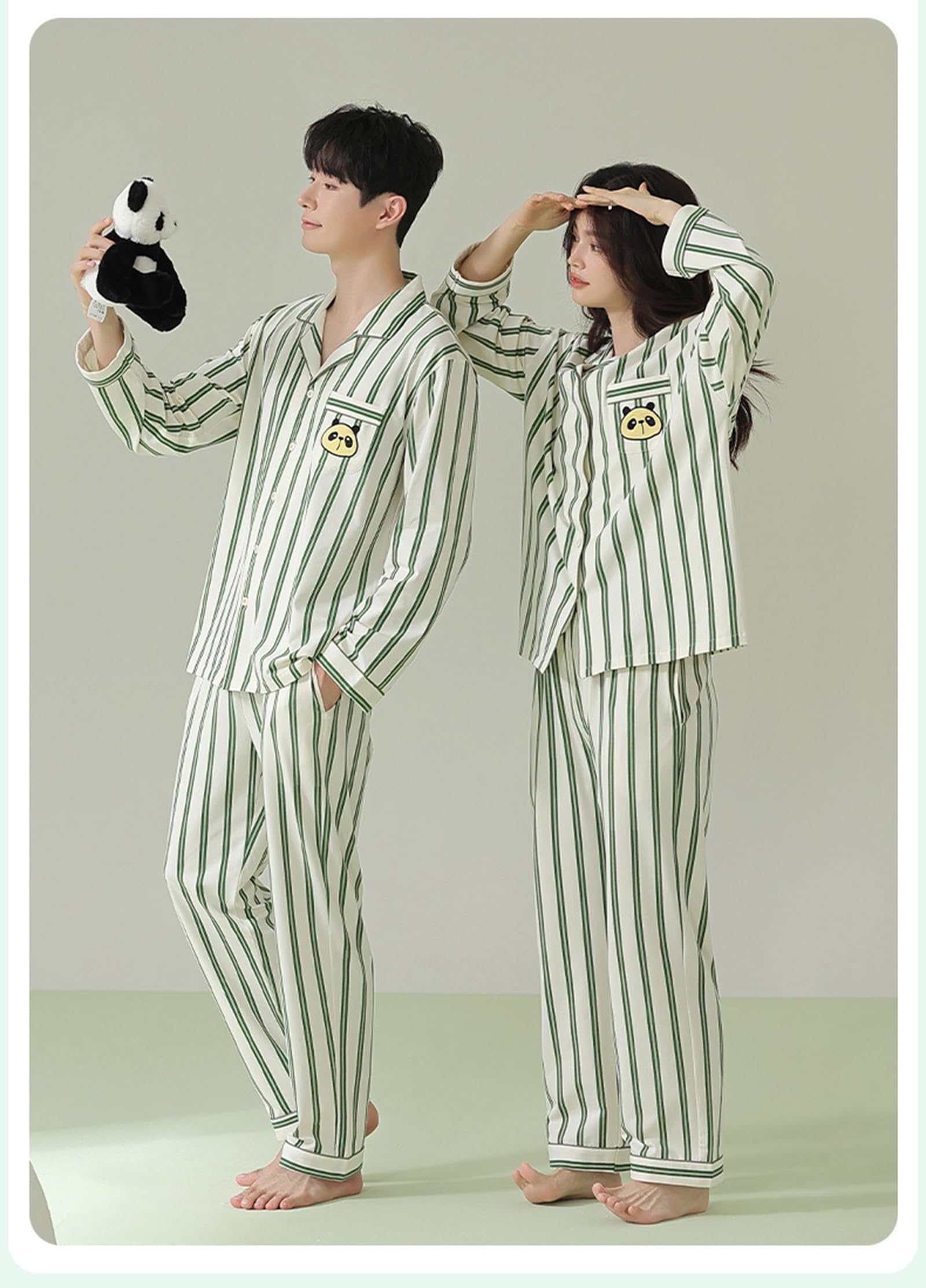 Conjuntos de Pijamas con Botones para Mujer, Traje de Pijama de Manga Larga Ropa de Dormir de 2 Piezas Conjunto de Dormir de algodón cómodo y súper Suave Ropa de Estar por casa