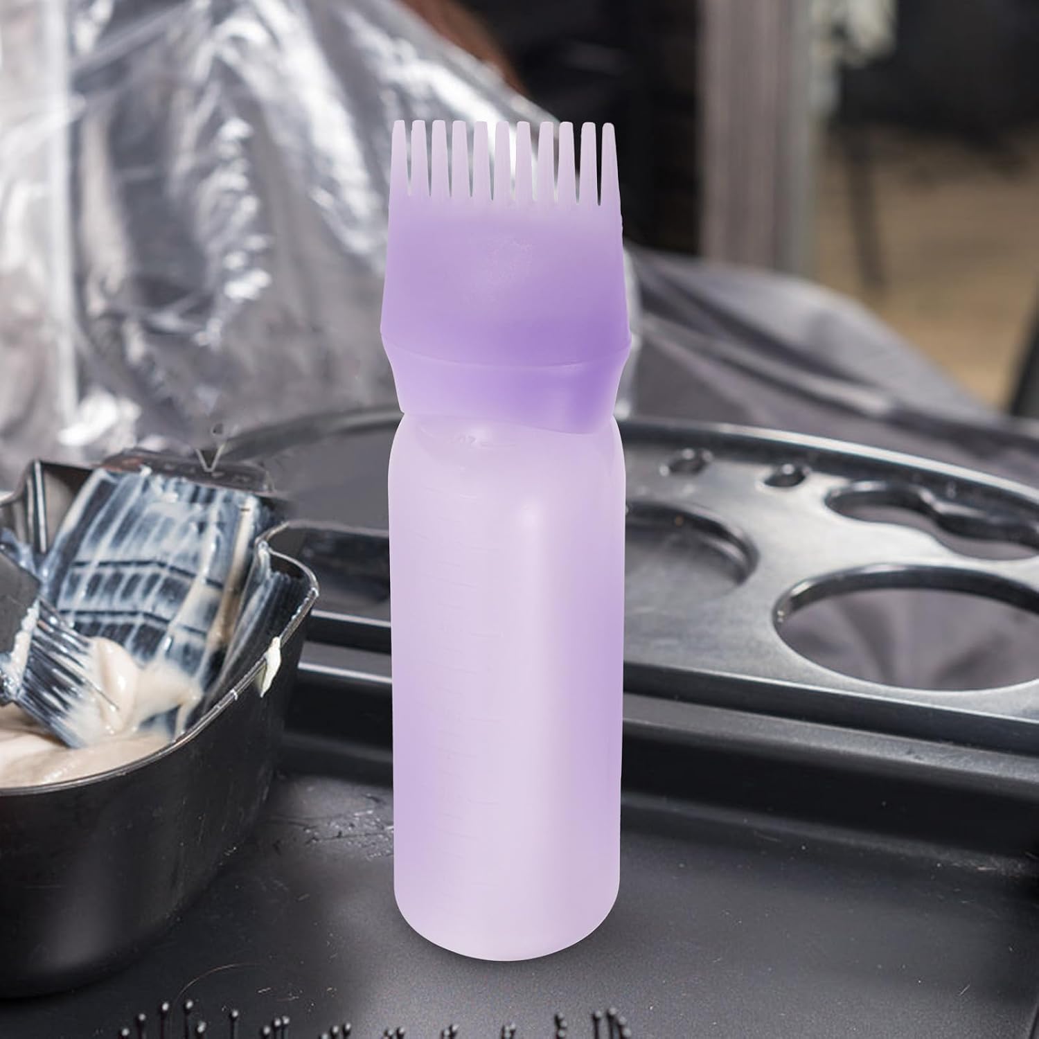 VOSAREA 3pcs Root Comb Applicator Bottle for Hair Dye, Plastic Easy Squeeze