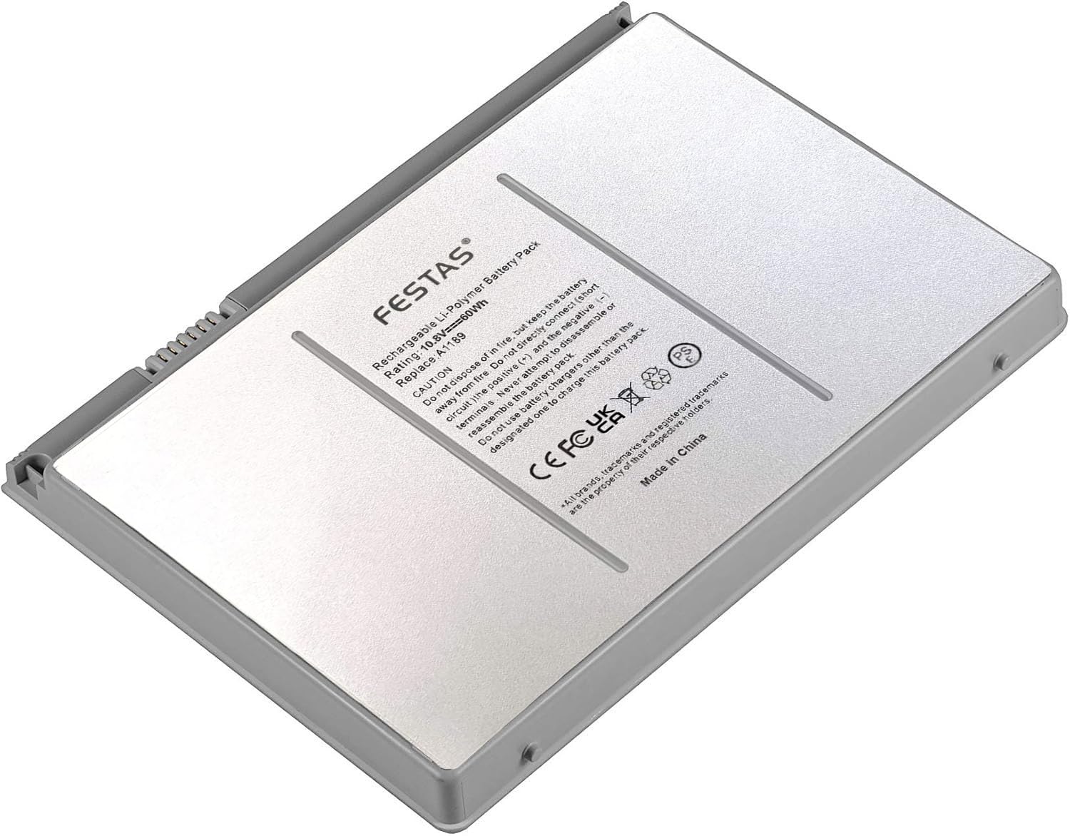 FESTAS Batteria 10,8 V 5600 mAh 60 Wh A1189 Compatibile con MacBook Pro 17" (solo per versione 2006 2007 2008) A1151 MA092 MA092CH/A MA092J/A MA611 MA611*/A MA89 7*/A MAI 897LL/A