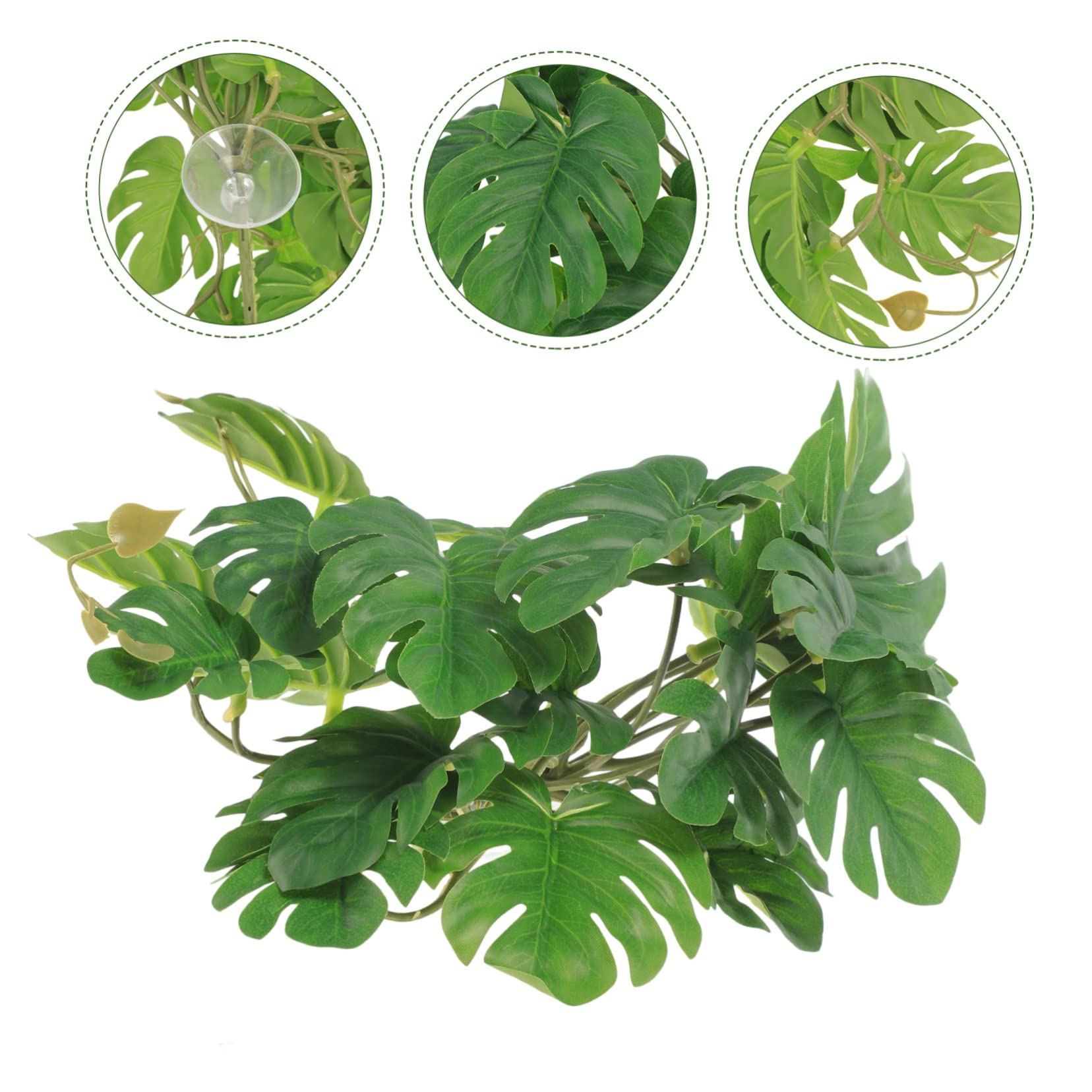 HANABASS 4stücke Terrarium Künstliche Pflanze Dekoration Simulierte Pflanzen Für Reptilien-Tanks Aquarium Und Heimdeko Pflanzenornamente Für Geckos Und Von Monstera