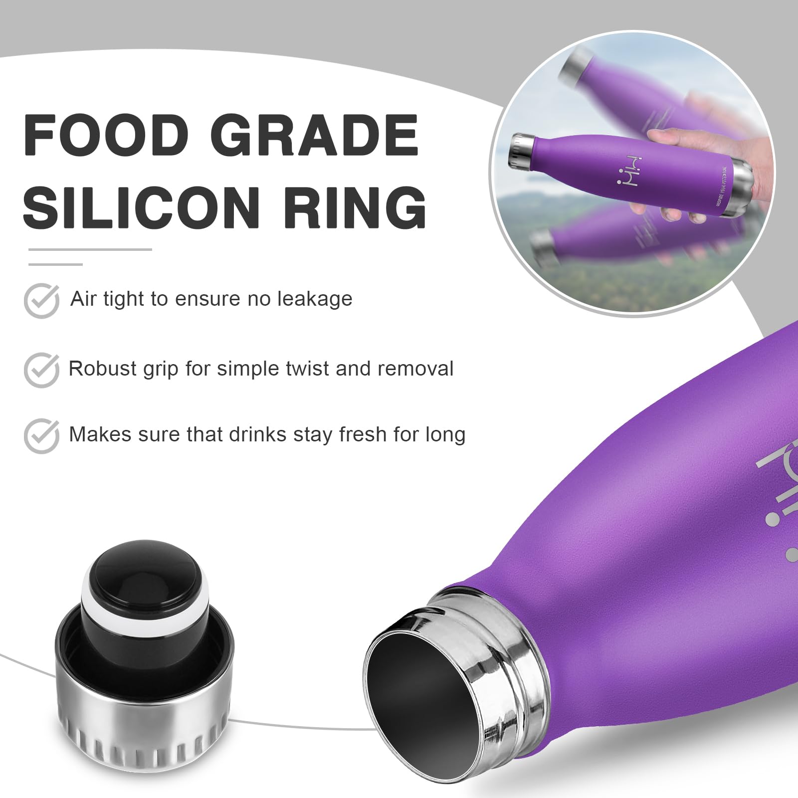 Kinder Thermosfles 500 Ml HoneyHolly Thermosfles, BPA-vrij, 500 Ml, Roestvrij Staal Dubbelwandige Vacuümfles