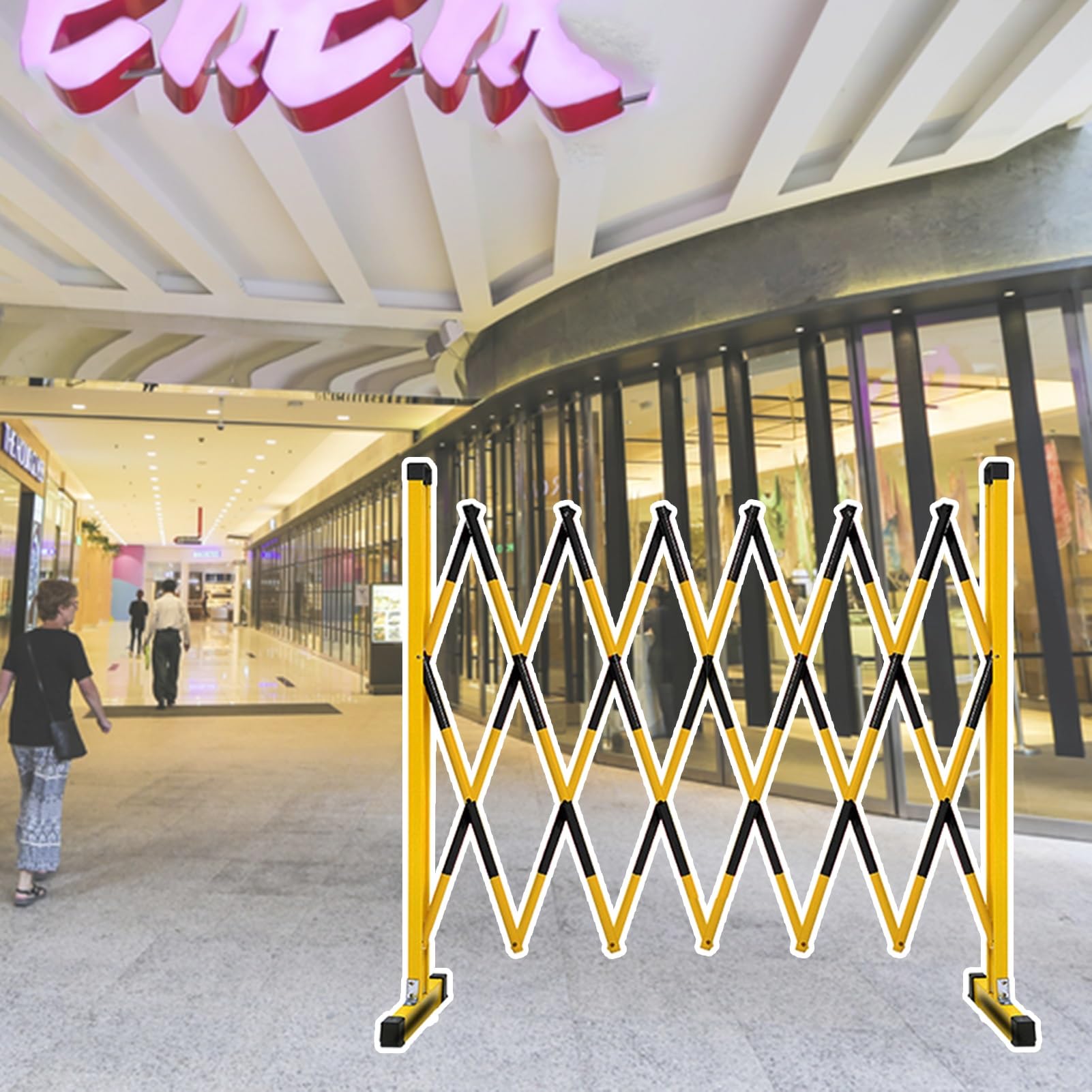 GHHVFEC Expandable Mobile Ber Commercial Security Gate Temporary Crowd Control Metal Fence Traffic Ber for Schools and Hospitals & Portable Safety Solution