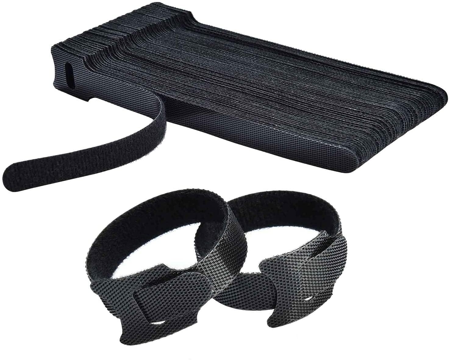 iTronix Cable Organizer Hook & Loop Cable Strap - Wire/Cord Holder Management Strap - Reusable Hook & Loop Ties for PC, TV, Desk, WFH Accessories (20)-image-1