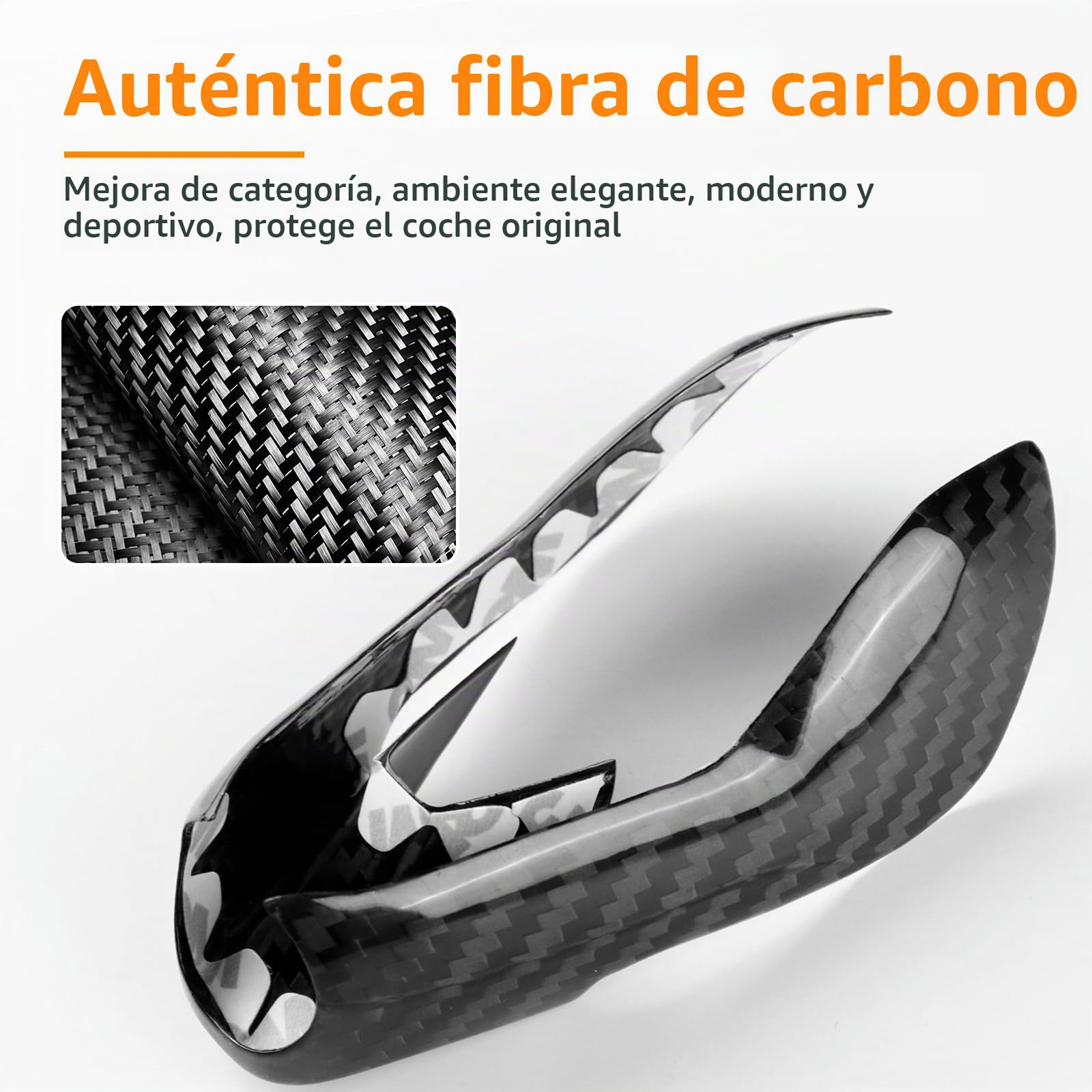 KUNGKIC Cubierta de fibra de carbono para palanca de cambios de coche para BMW M2 G87 M3 G80 M4 G82 G83 X3M F97 X4M F98 M8 F91 F92 F93 X5M F95 X6M F96 2021-2025 Accesorios Pomos para palanca de cambio