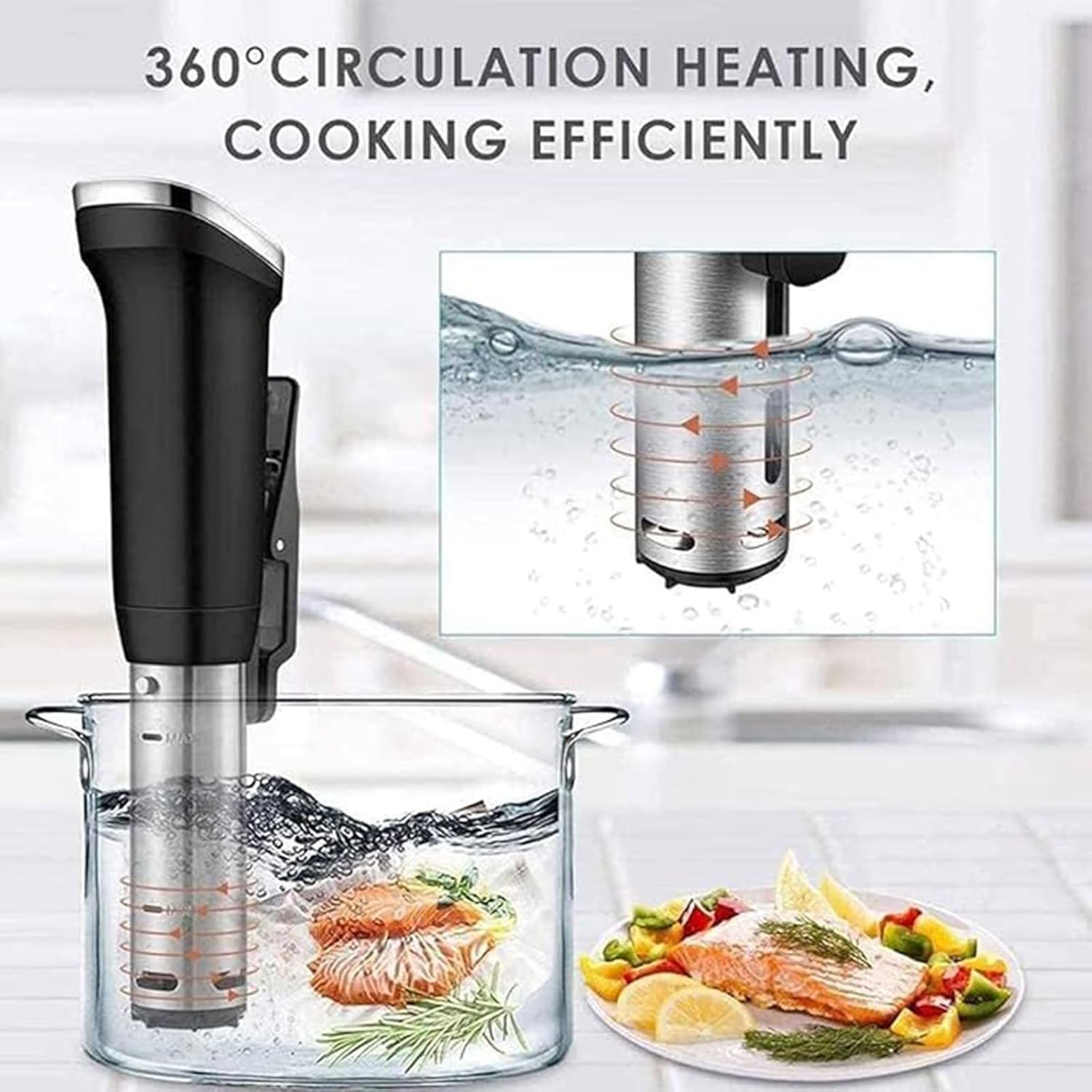 Sous Vide Cooker Machine, Sous Vide Immersion Circulator, Sous Vide Precision Cooker, Water Circulation 8-10l/Min, Ipx7 Waterproof, Easy To Clean, For Vacuum Sealed Meat