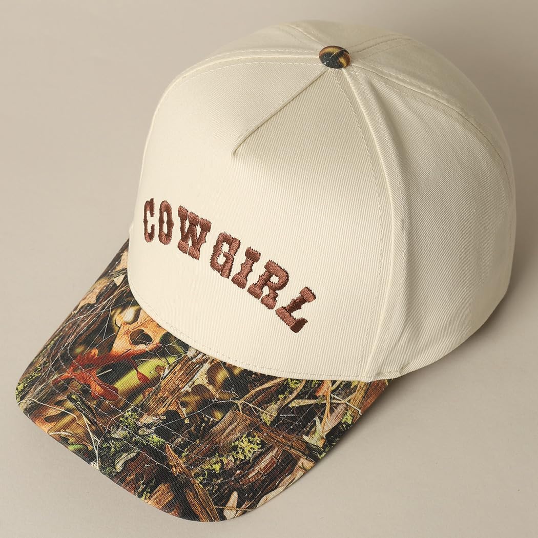 MIRMARU 5-Panel Embroidery Two-Tone Trucker Hat with Designed Camo and Floral Brim