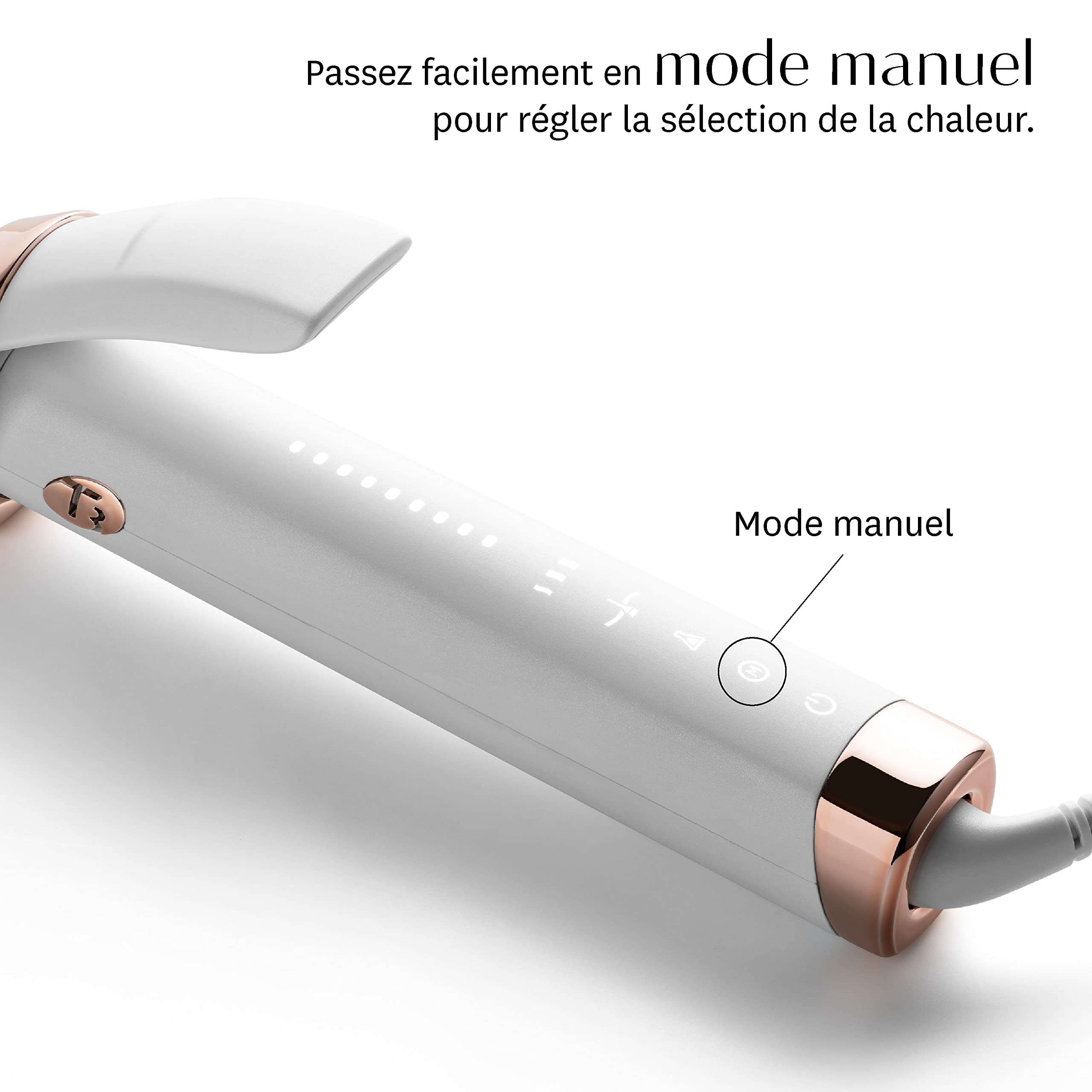 T3 Curl ID Fer à Friser Numérique en Céramique 32 mm avec Interface Tactile Intelligente et Technologie HeatID Interactive pour la Personnalisation Automatique du Réglage de la Chaleur