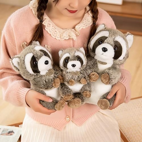 Miniatura 8 de Kawaii Big Tail El mapache de peluche realista de peluche lindo abrazo a un oso muñeca niña almohada súper suave animales muñecas regalos para niños