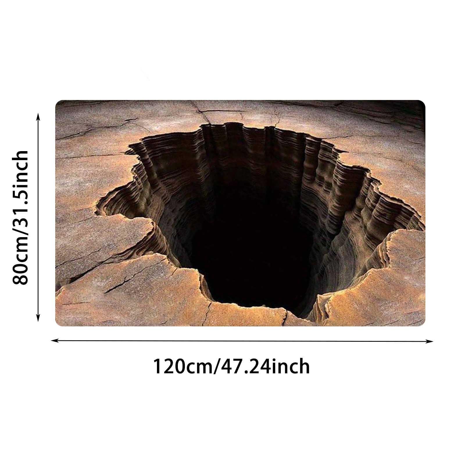 Generisch 3D Optische Diatomit Badematte 120x80cm mit Canyon Design – Hochabsorbierend & Schnelltrocknend für Badezimmer, Küche, Flur & Wohnzimmer (80x120cm)