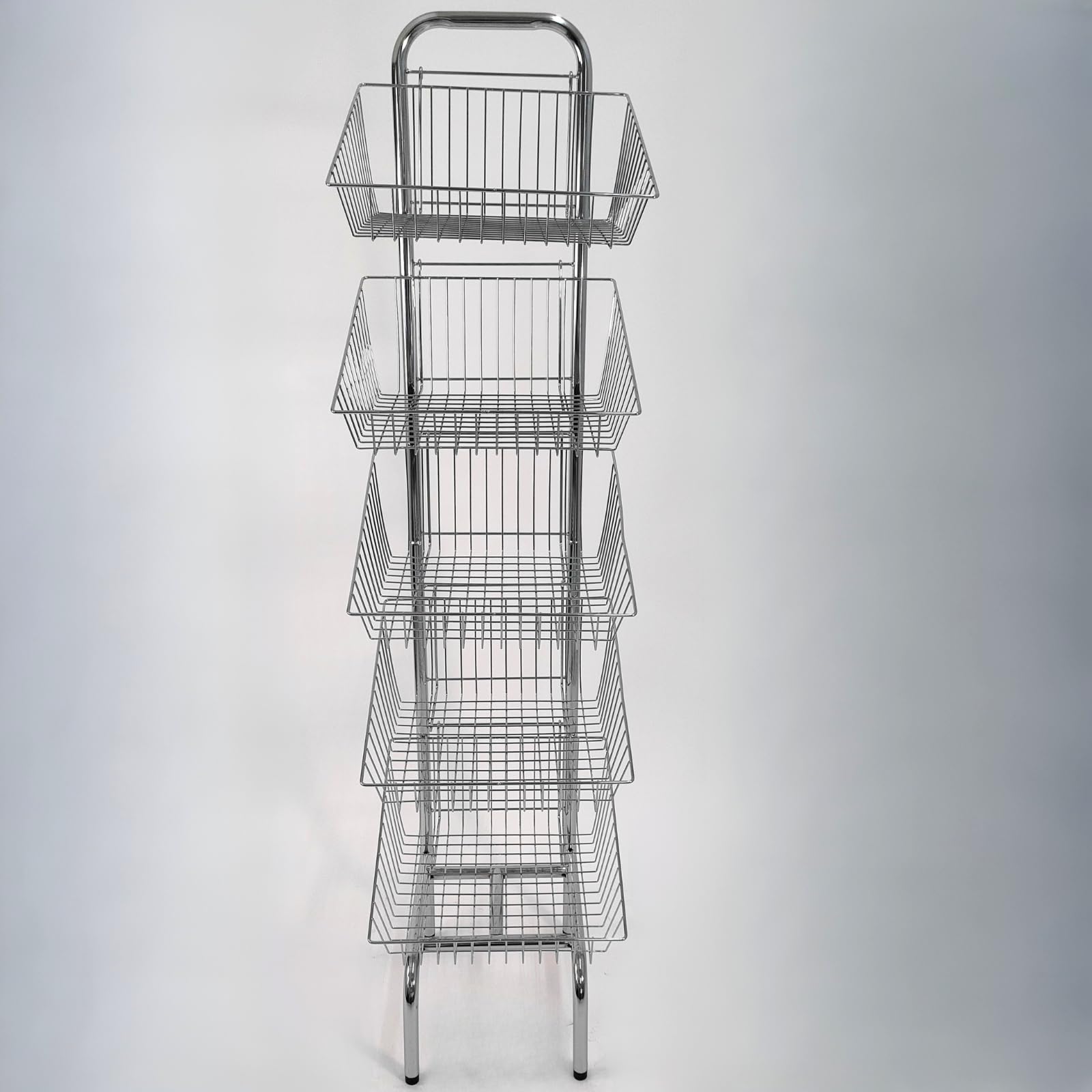 My Shopfittings Chrome 5 Tier Display Stand Retail Shop Supermarkets 5 Tier Stacking Metal Baskets (Chrome 5 Tier Display Stand)
