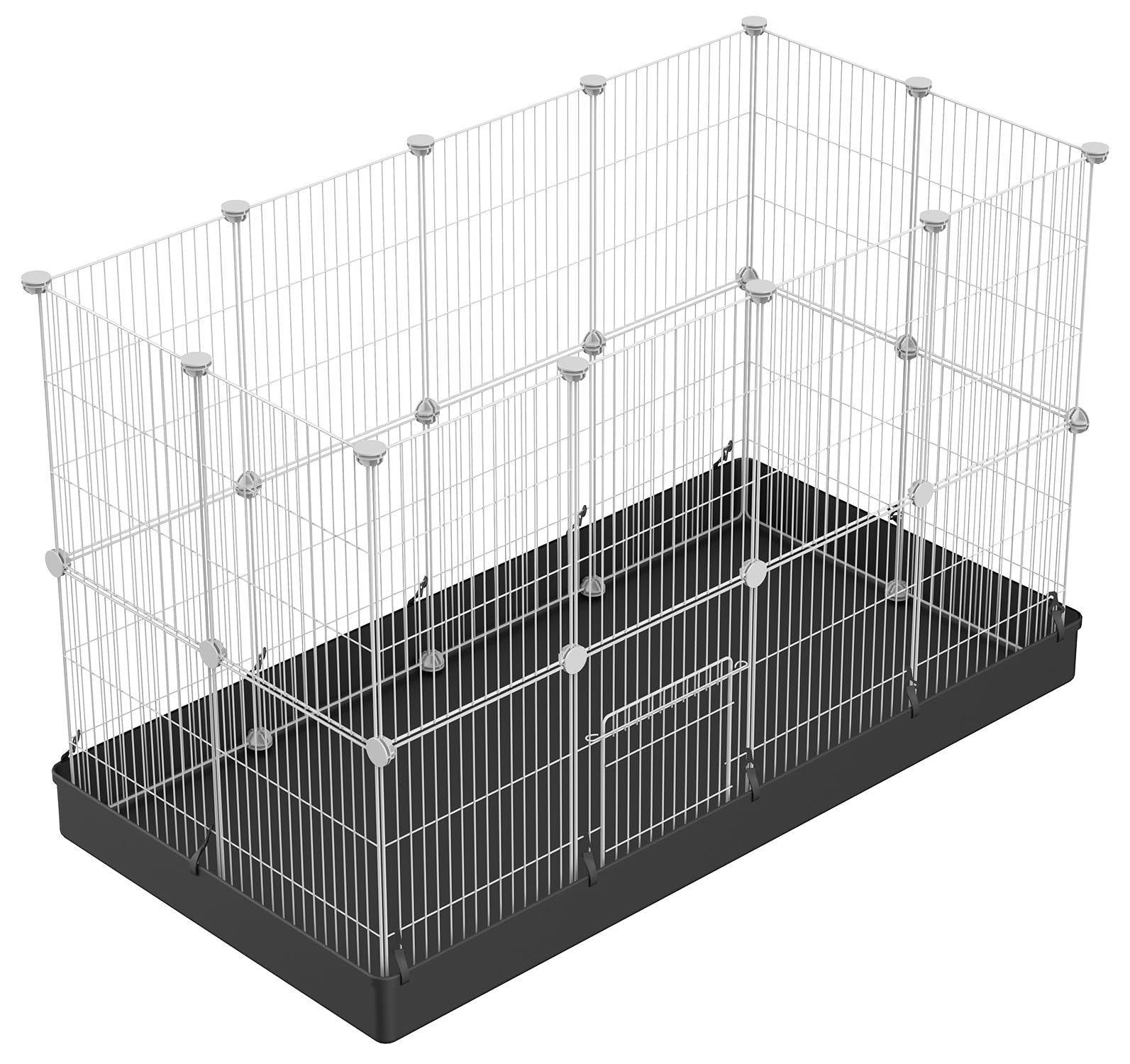 PILIN Corral para Animales pequeños con Puerta, Valla para Mascotas con Alfombra Impermeable, Jaula para Conejos, Jaula para cobayas, Cachorros, Gatitos 43x32 24 Piezas