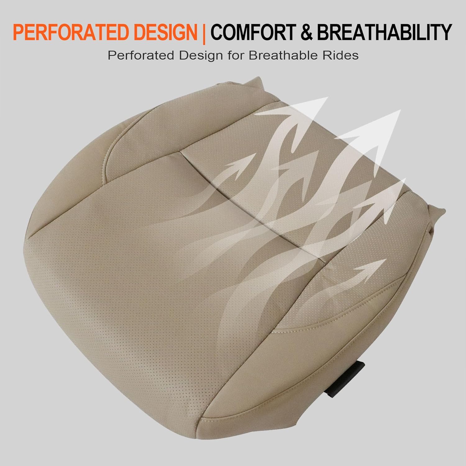 GXARTS Driver and Passenger Side Bottom & Top Lean Back Replacement Perforated Leather Seat Cover Light Tan # LA00 or LB00 Compatible with Lexus ES350 2007 2008 2009 2010 2011 2012