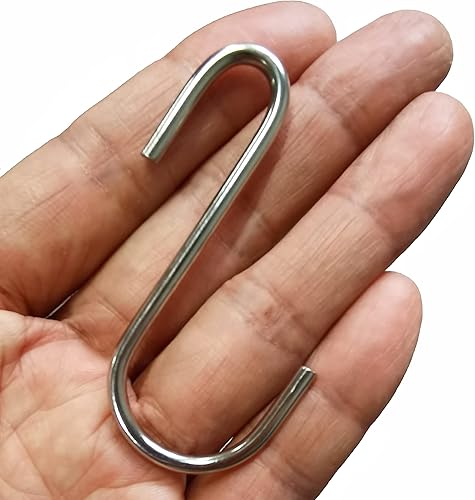 LU2000 Paquete de 10 ganchos resistentes en forma de S, acero inoxidable, 2.4 pulgadas, ganchos colgantes en forma de S para utensilios de cocina,