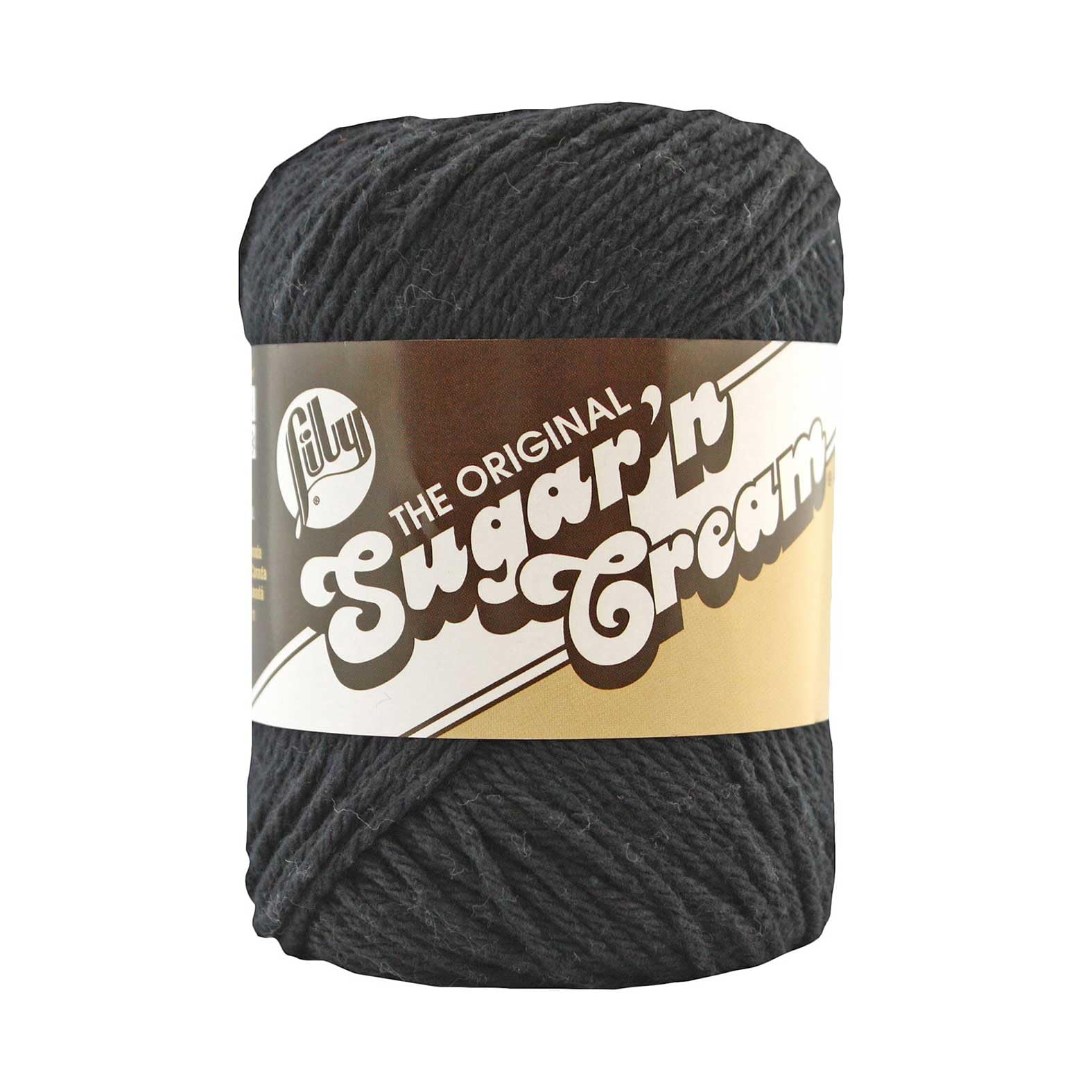 Lily 10200100002 Sugar 'N Cream The Original Solid Yarn, 2.5oz, Medium 4 Gauge, 100% Cotton - Black - Machine Wash & Dry