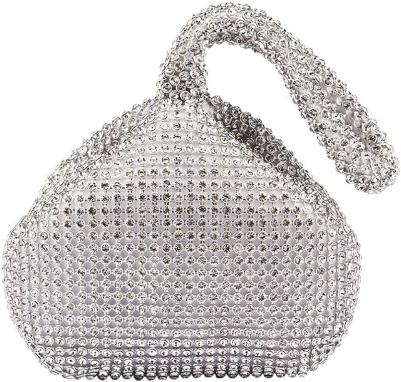 Kbinter Fashion Women Bridesmaid Lady Girl Bride Glitter Evening Clutch Bag for Prom Cocktail Party Wedding1920s Style (Silver)