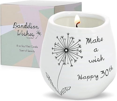 Gift Company - 8 Oz Candle Holder - White Ceramic Candle Jar - 30th Birthday Gifts For Her