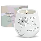 Pavilion Gift Company - 8 Oz Candle Holder - White Ceramic Candle Jar with 100% Soy Wax Candle Serenity Scent 