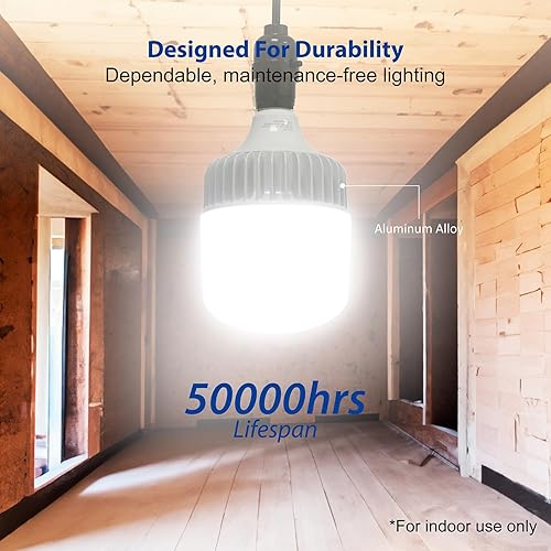 Miniatura 4 de Bombilla LED, 5000 lúmenes, equivalente a 36 W, luz diurna de 5000 K, base E26, 50,000 horas de vida útil, no regulable, solo para uso en