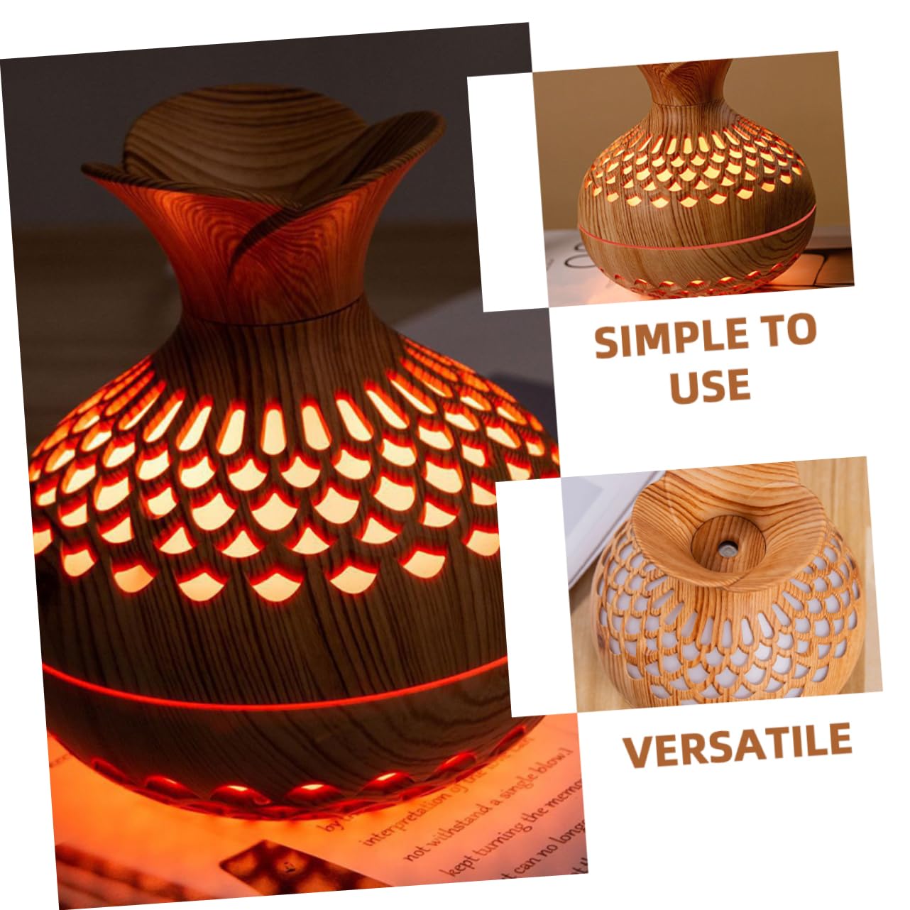 Mobestech 4 Pezzi Umidificatore USB da Scrivania con Design Retro e Silenzioso Diffusore Portatile e Decorativo per Rilassante