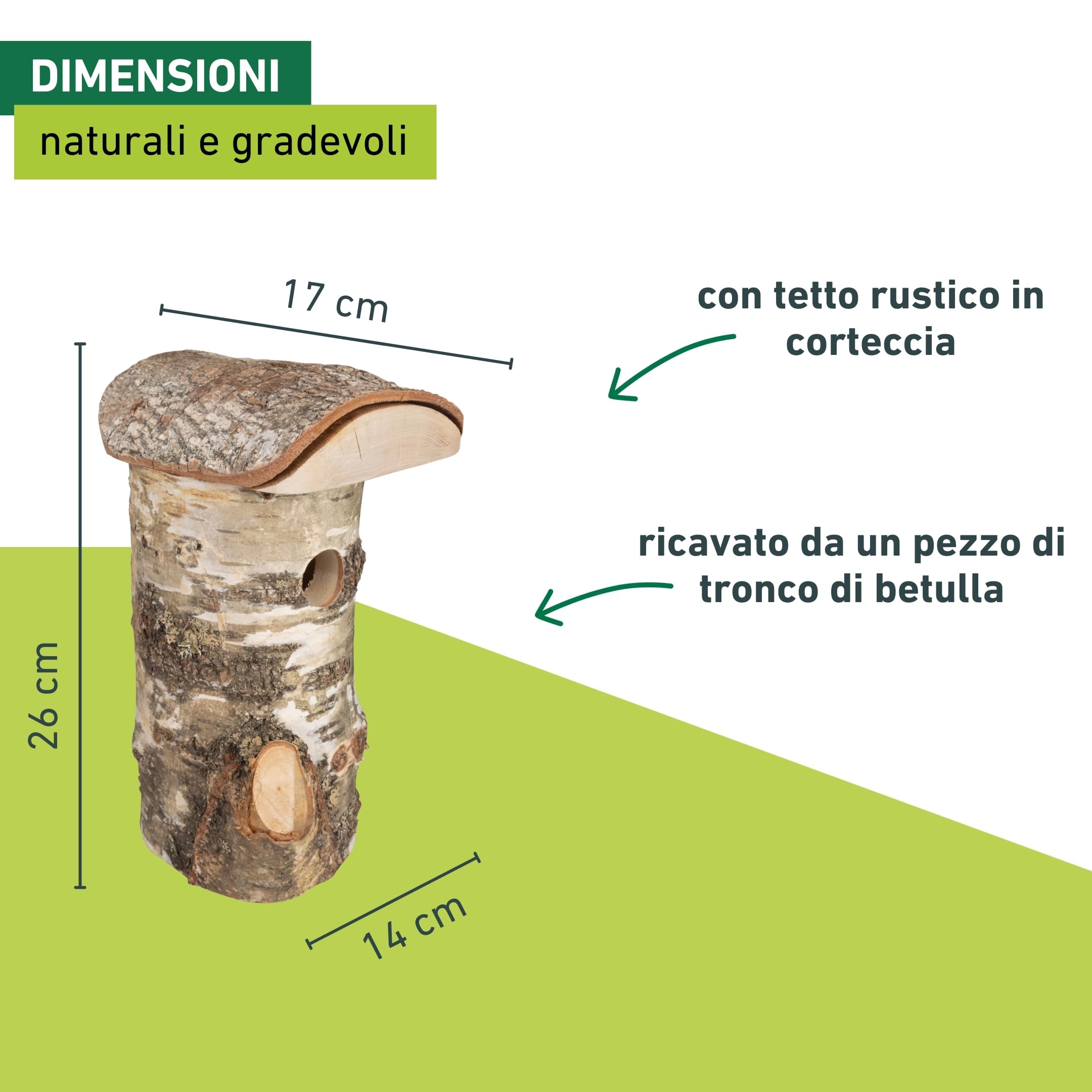 Windhager cassetta nido per uccelli Wildkogel, foro dingresso Ø 28 mm, tetto rimovibile, legno di betulla, casetta per uccelli, cassetta nido per uccelli da appendere, durevole