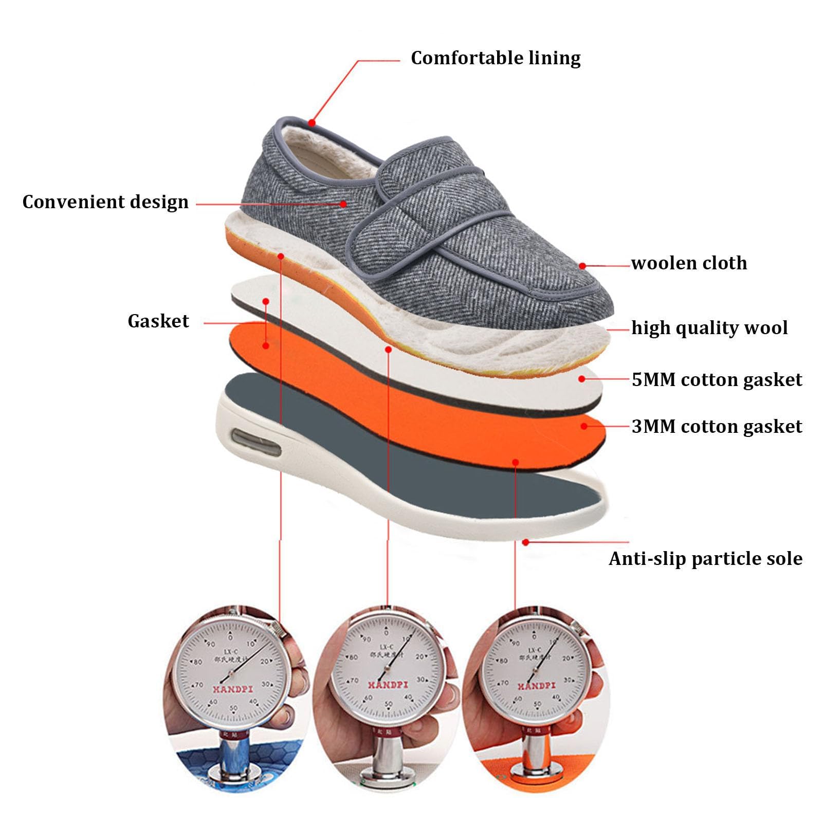 VducK Zapatos Estilo Deportivo para Diabéticas, Regolabile Scarpe Scarpe da Passeggio para Pies Hinchados Zapatos Especiales para Diabeticos Hombre Aliviar el Dolor de Pies