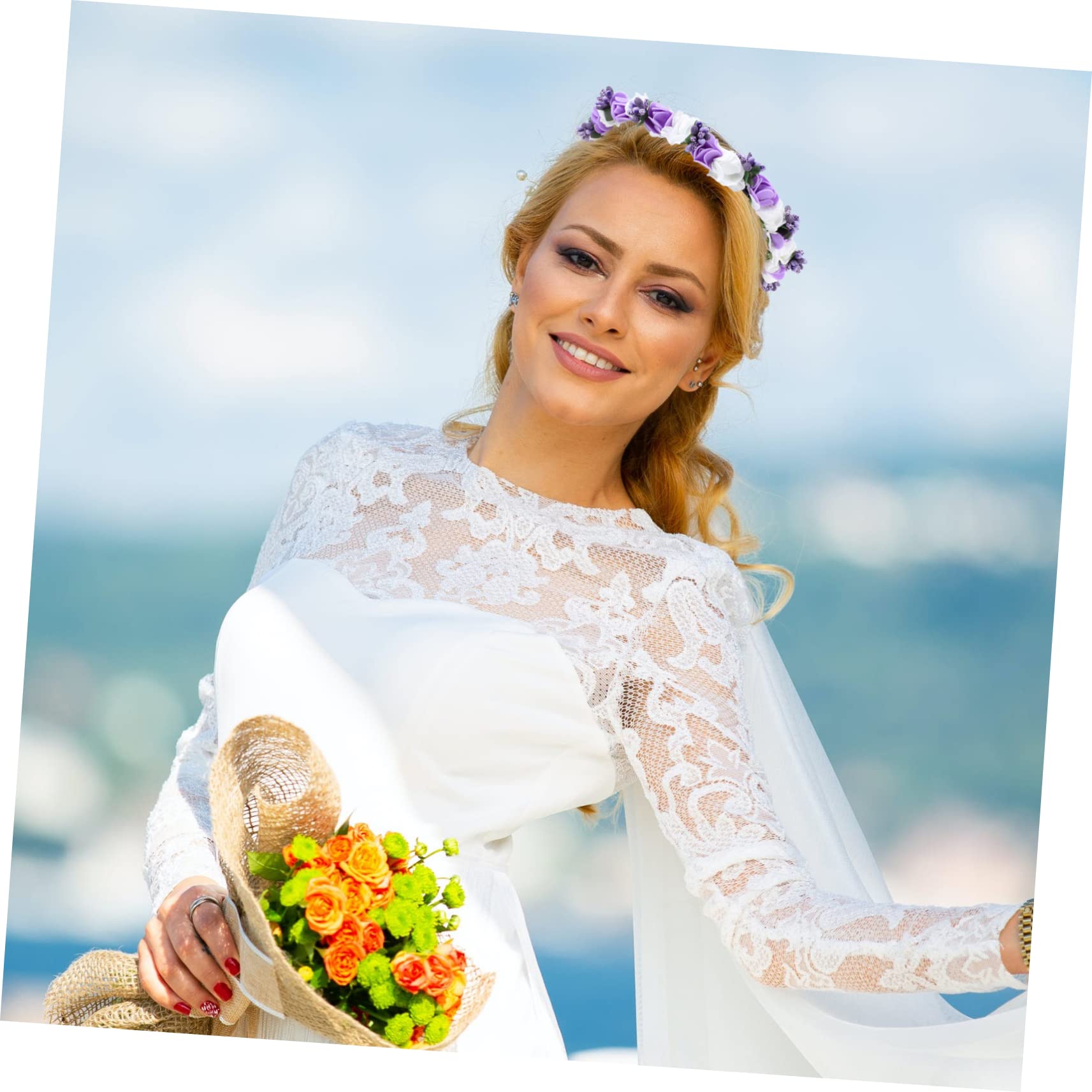 MAGICLULU 4piezas Diadema Floral Elegante Para Novias y Tocado De Flores Artificiales Para Fotografía y Accesorio Chic Para Bodas y