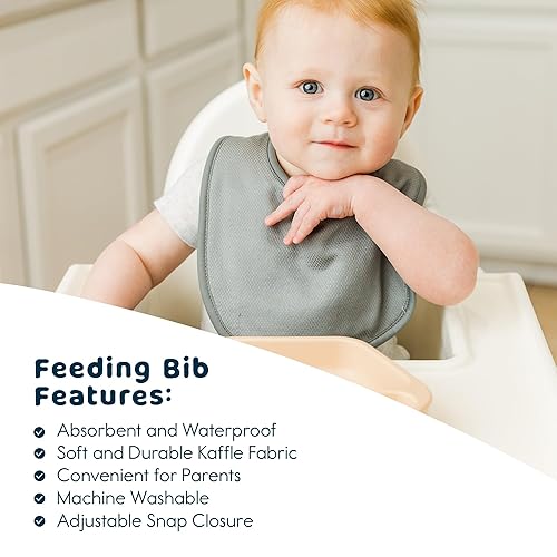 Miniatura 5 de Tiny Twinkle Paquete de 8 baberos para bebés para babeos y dentición Baberos impermeables y absorbentes para bebé niña y niño, juego de baberos